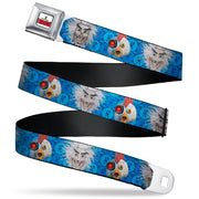 ROBOT CHICKEN Title Logo Full Color White/Black/Red Seatbelt Belt - Robot Chicken and Mad Scientist Expressions Blues Webbing Seatbelt Belts Robot Chicken