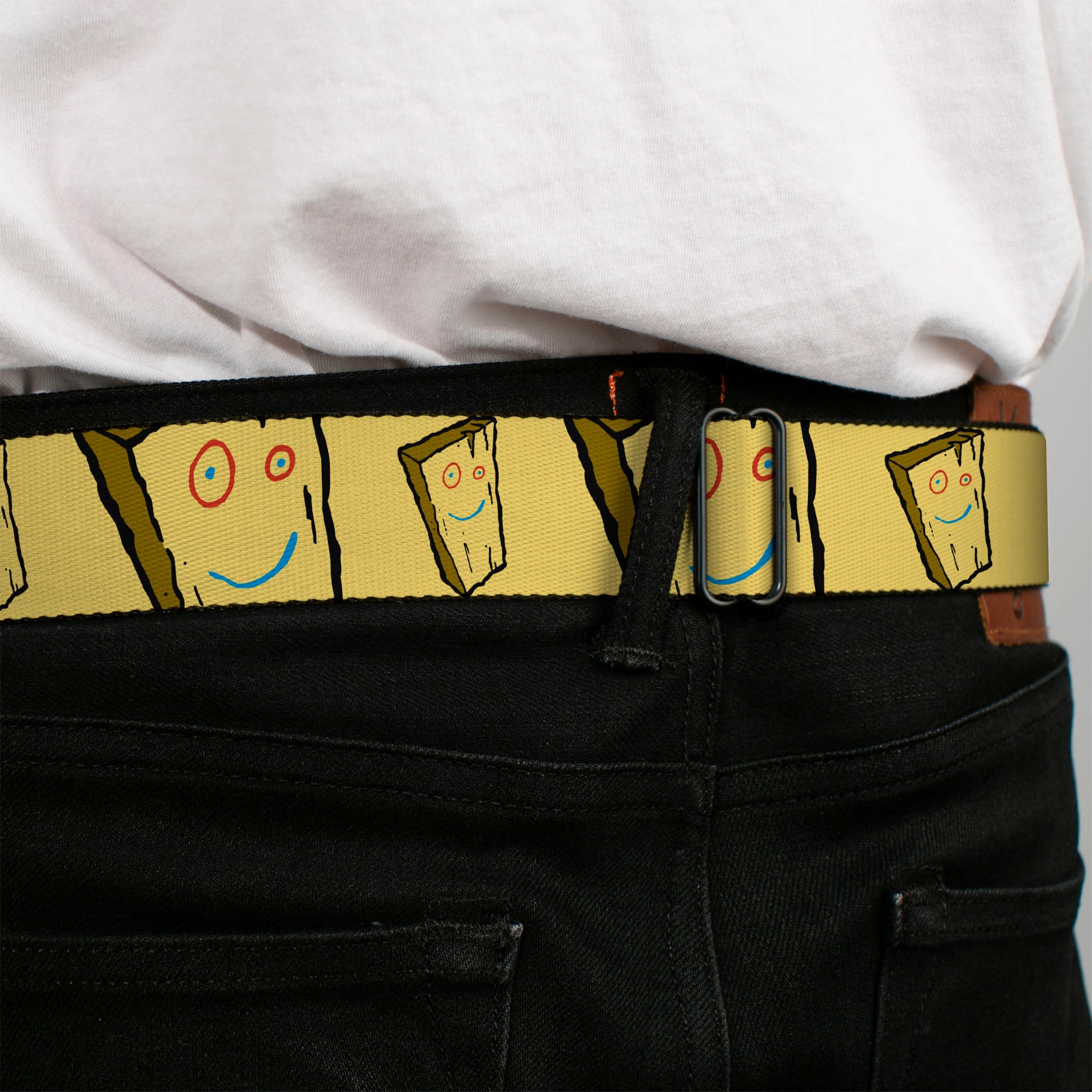ED EDD N EDDY Title Logo Full Color Black/White/Red Seatbelt Belt - Ed Edd n Eddy Plank Smiling Face Yellow Webbing Seatbelt Belts Ed, Edd n Eddy