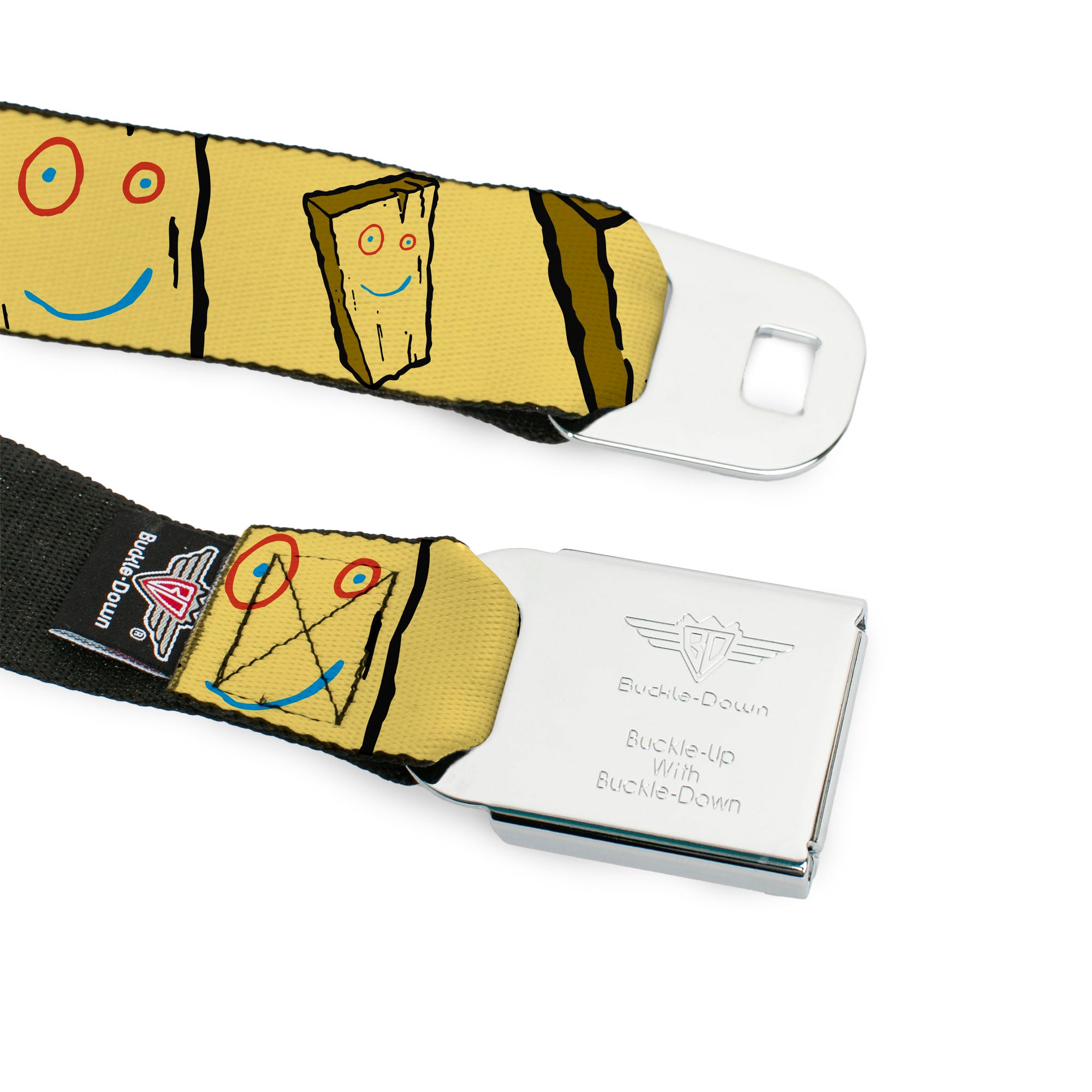 ED EDD N EDDY Title Logo Full Color Black/White/Red Seatbelt Belt - Ed Edd n Eddy Plank Smiling Face Yellow Webbing Seatbelt Belts Ed, Edd n Eddy