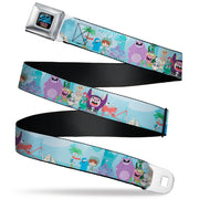 FOSTER'S HOME FOR IMAGINARY FRIENDS Title Logo Black/Multi Color Seatbelt Belt - Foster's Home for Imaginary Friends Group Pose Blues Webbing Seatbelt Belts Foster's Home for Imaginary Friends