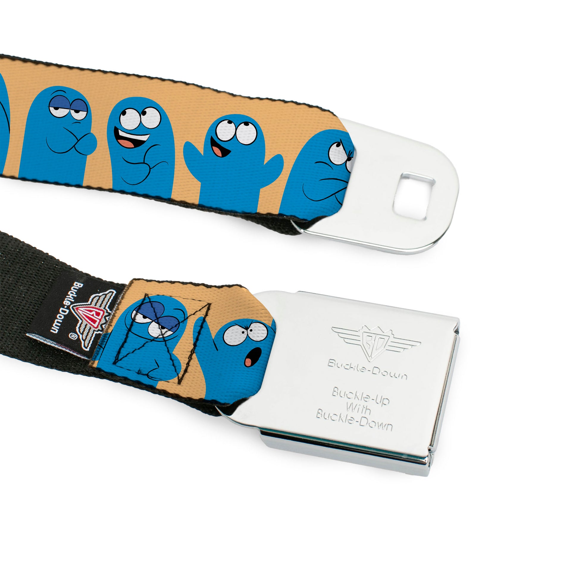 FOSTER'S HOME FOR IMAGINARY FRIENDS Title Logo Black/Multi Color Seatbelt Belt - Foster's Home for Imaginary Friends Bloo Expressions Beige Webbing Seatbelt Belts Foster's Home for Imaginary Friends