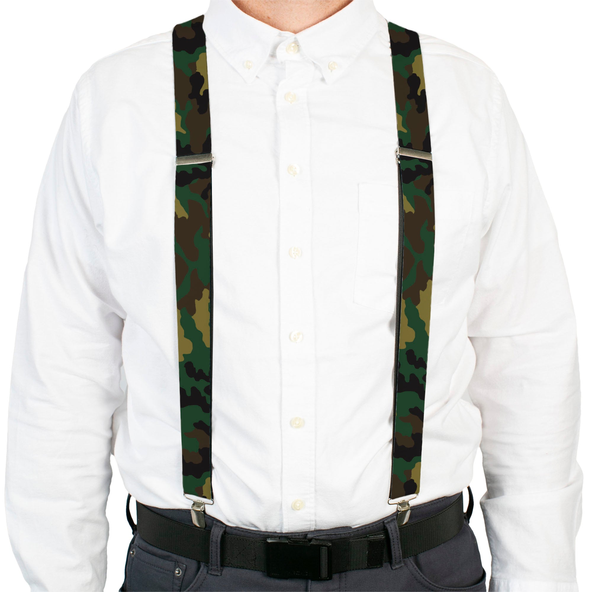 Suspenders - 1.5" - Printed Camo Olive Suspenders Buckle-Down