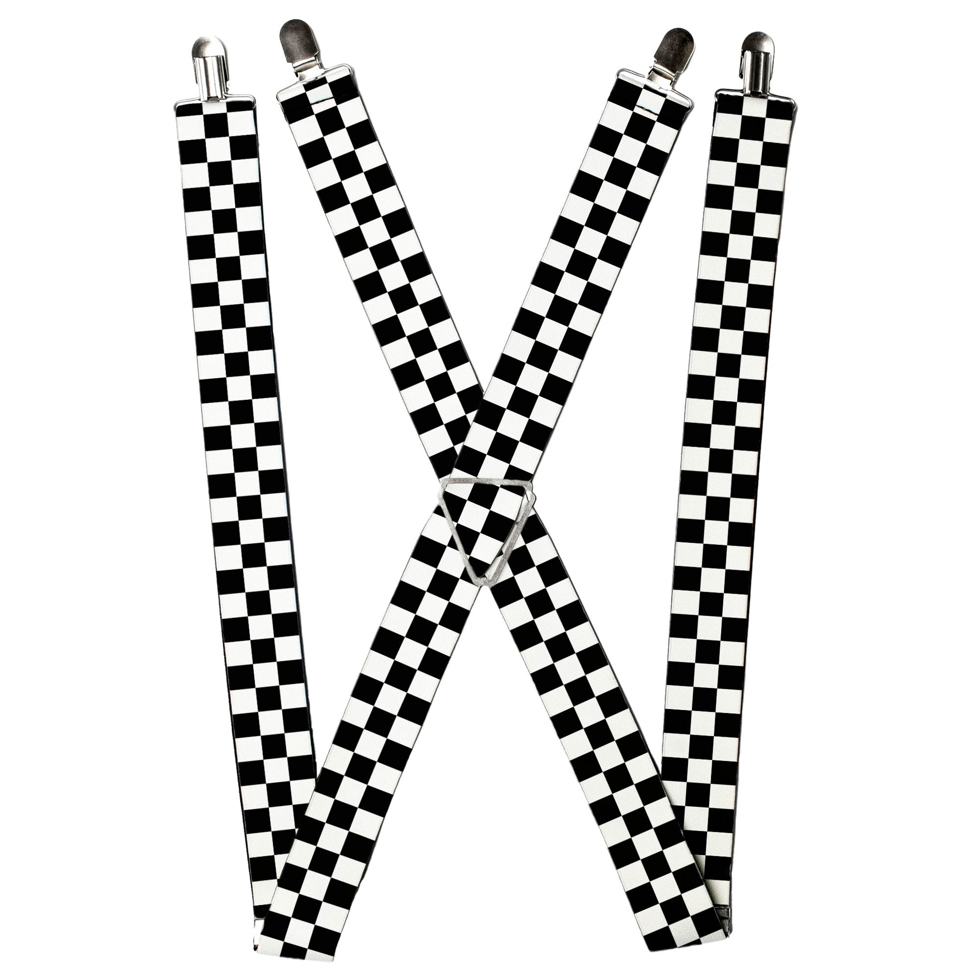 Suspenders - Checker Black/White Suspenders Buckle-Down