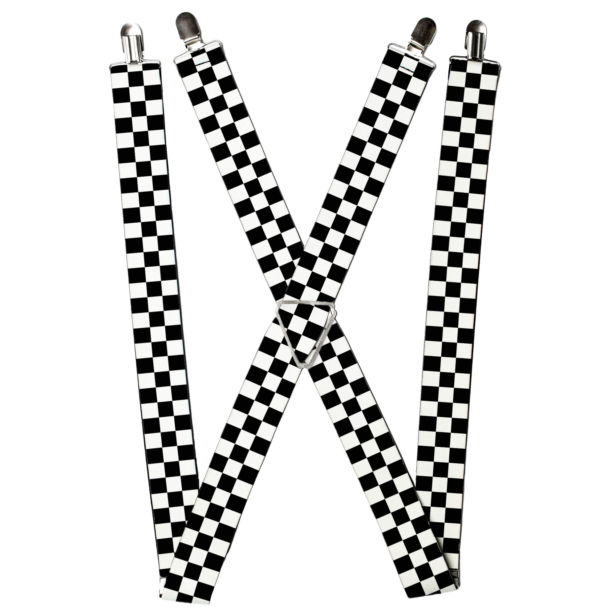 Suspenders - Checker Black/White Suspenders Buckle-Down