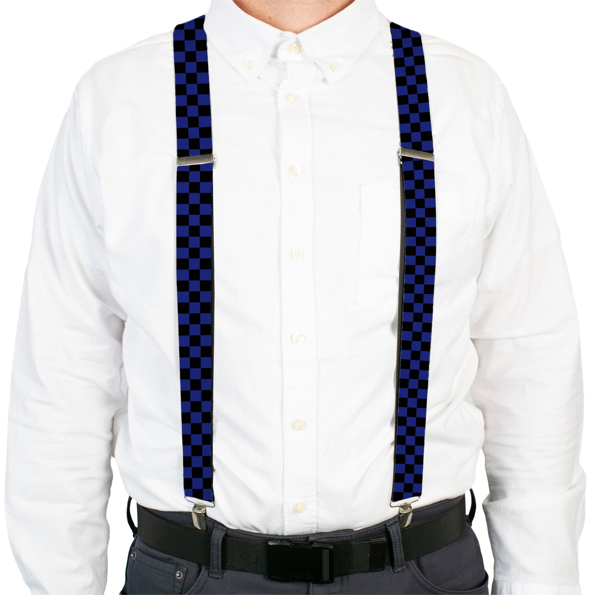 Suspenders - Checker Black/Blue Suspenders Buckle-Down
