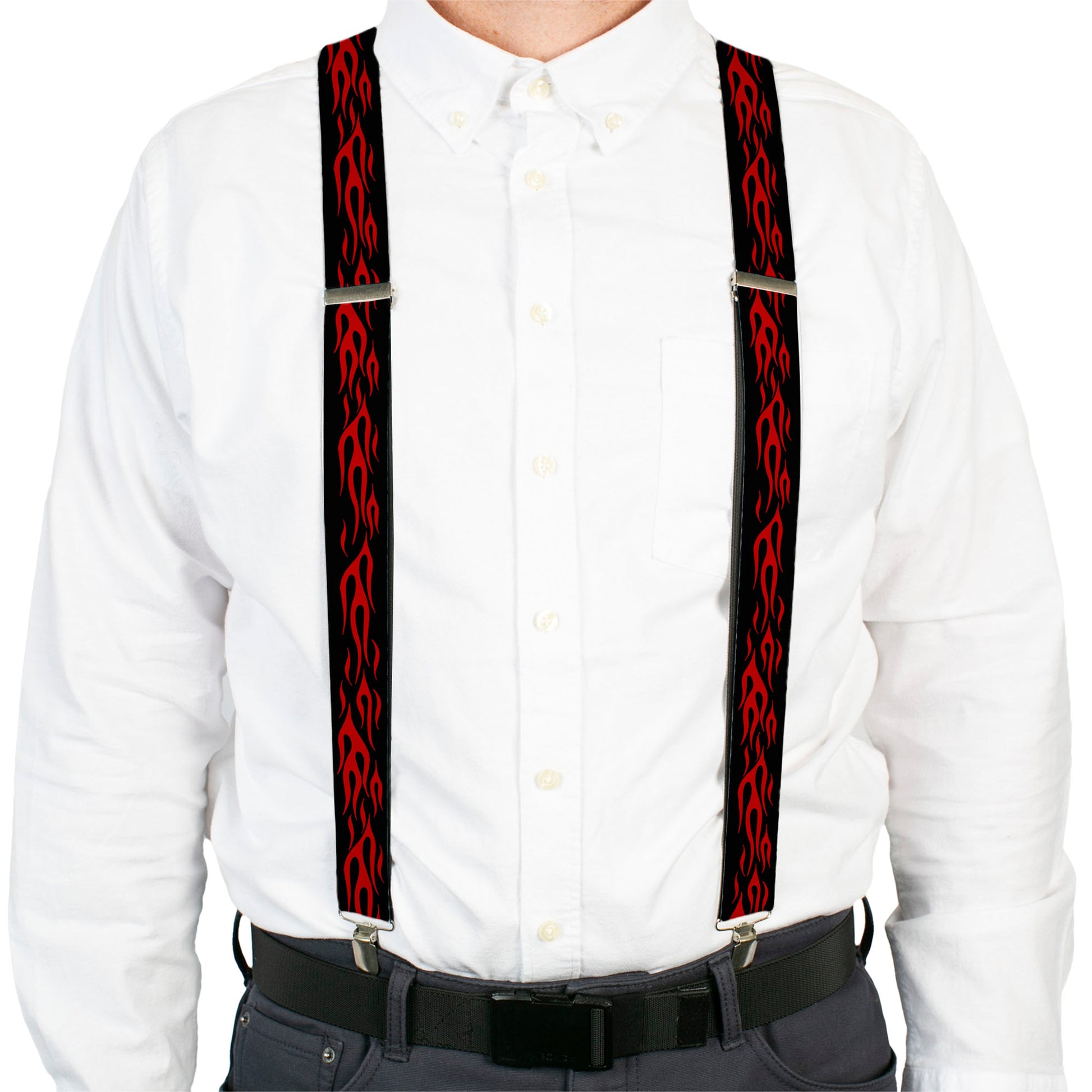 Suspenders - Flame Red Suspenders Buckle-Down