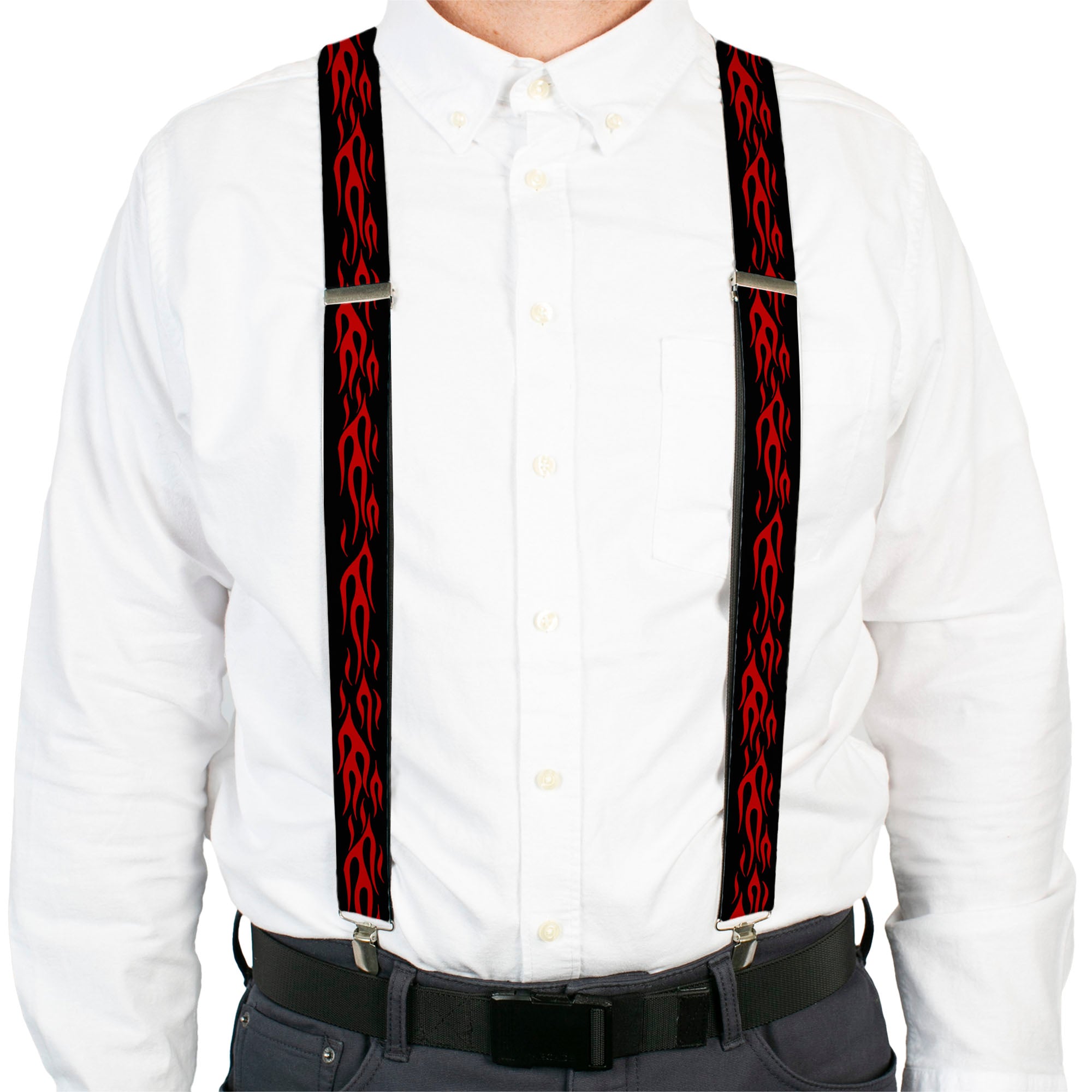 Suspenders - Flame Red Suspenders Buckle-Down