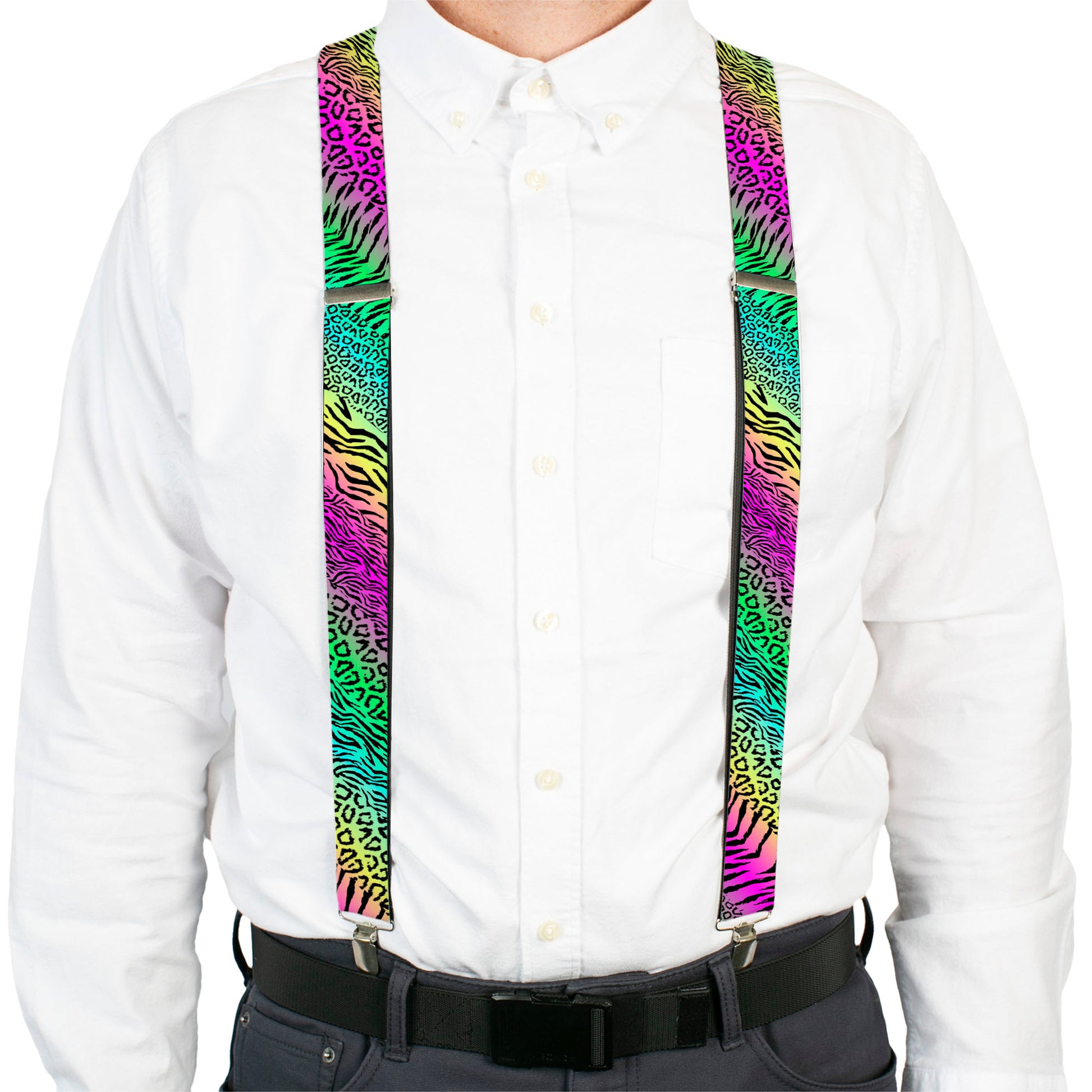 Suspenders - Animal Skins Rainbow/Black Suspenders Buckle-Down