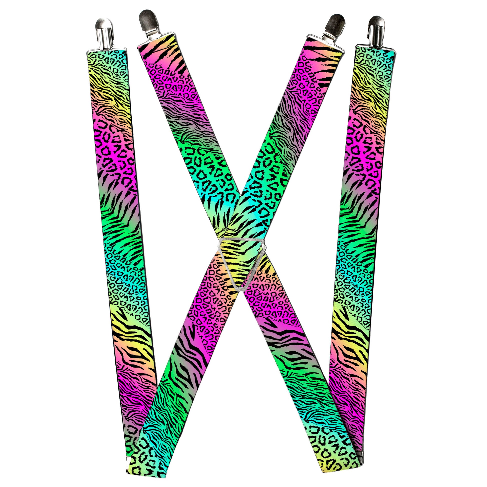 Suspenders - Animal Skins Rainbow/Black Suspenders Buckle-Down