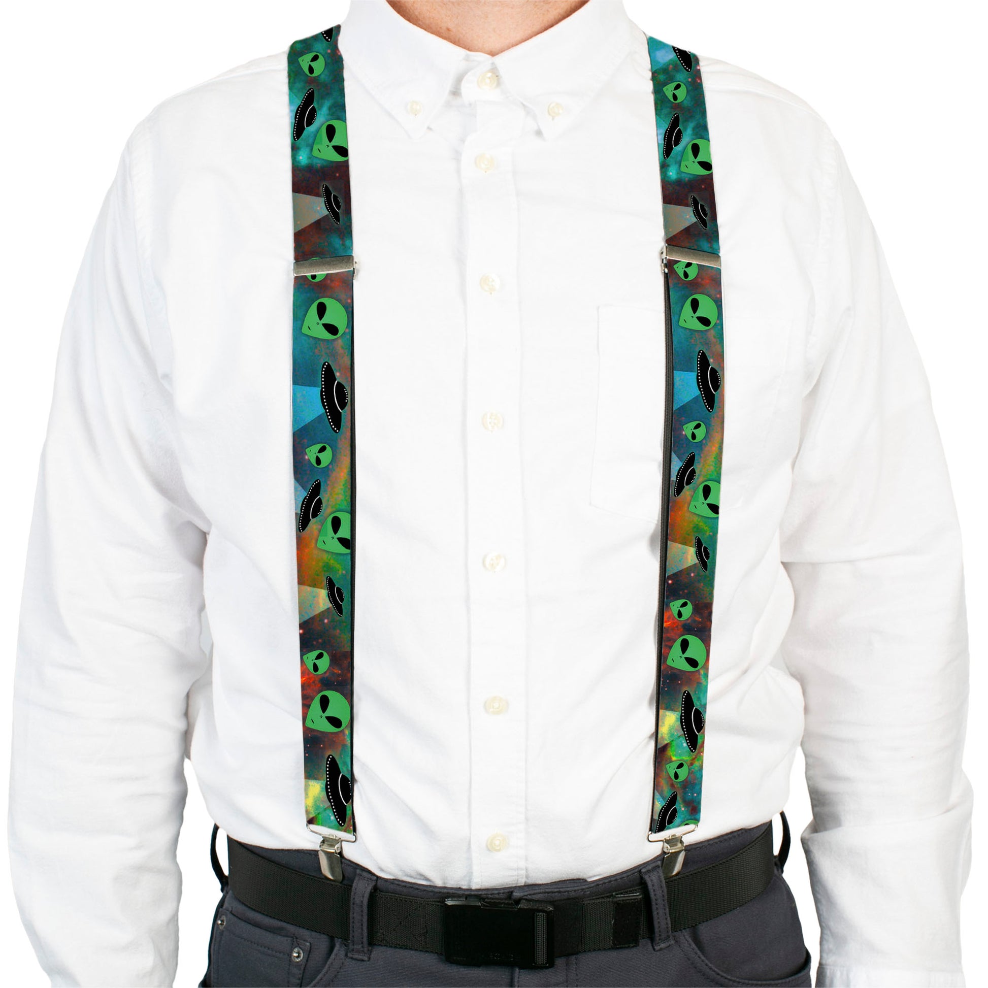 Suspenders - Aliens & UFO's Galaxy/Green/Black/White Suspenders Buckle-Down
