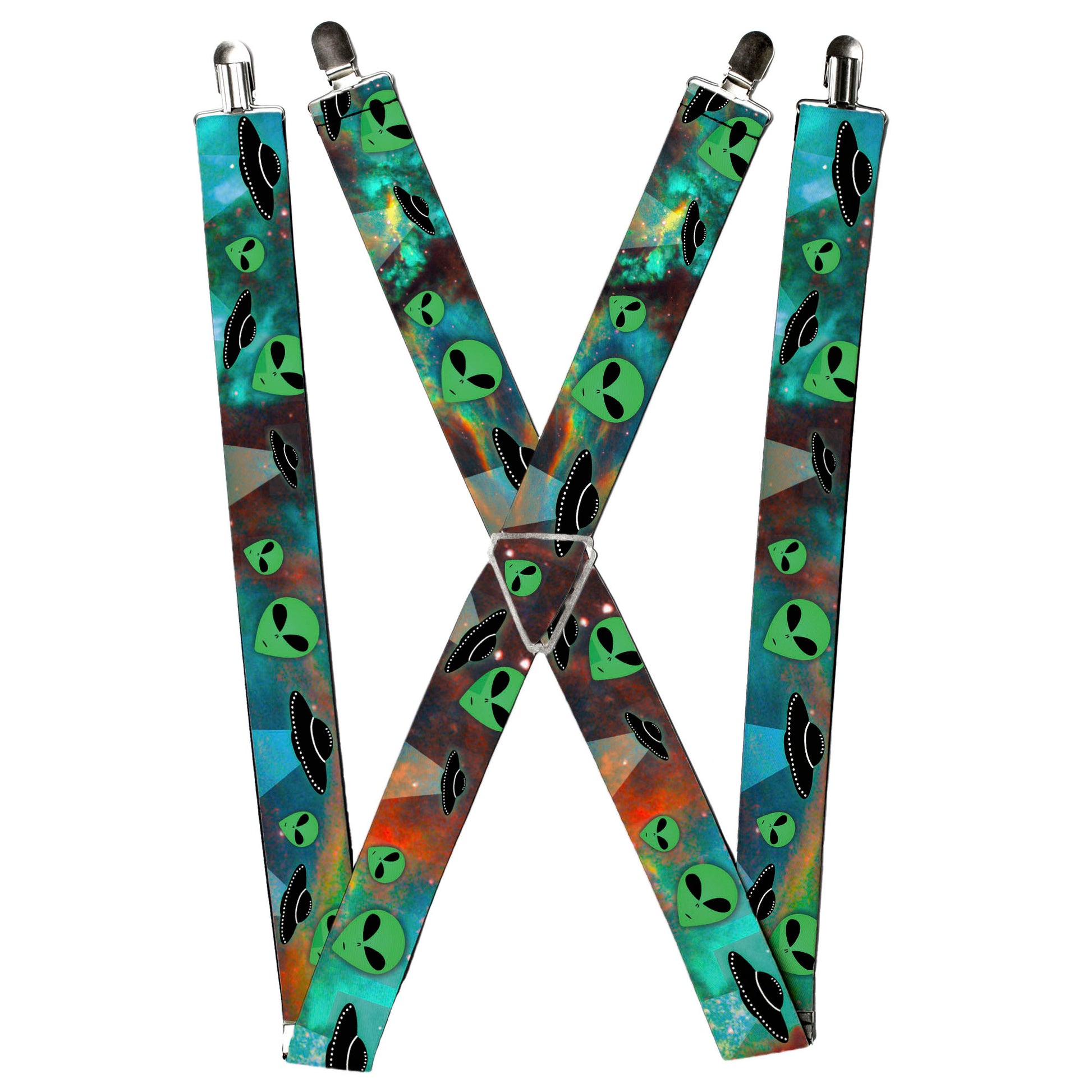 Suspenders - Aliens & UFO's Galaxy/Green/Black/White Suspenders Buckle-Down