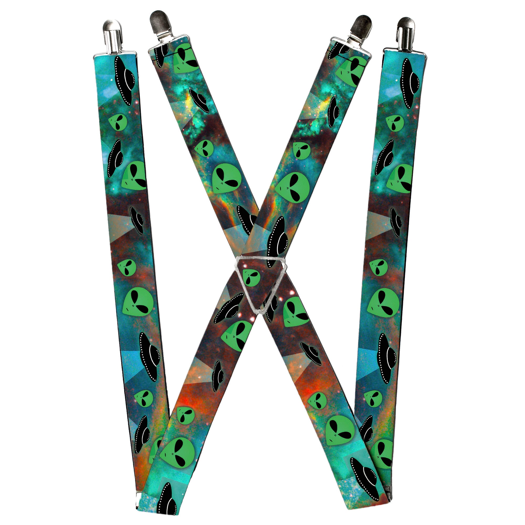 Suspenders - Aliens & UFO's Galaxy/Green/Black/White Suspenders Buckle-Down