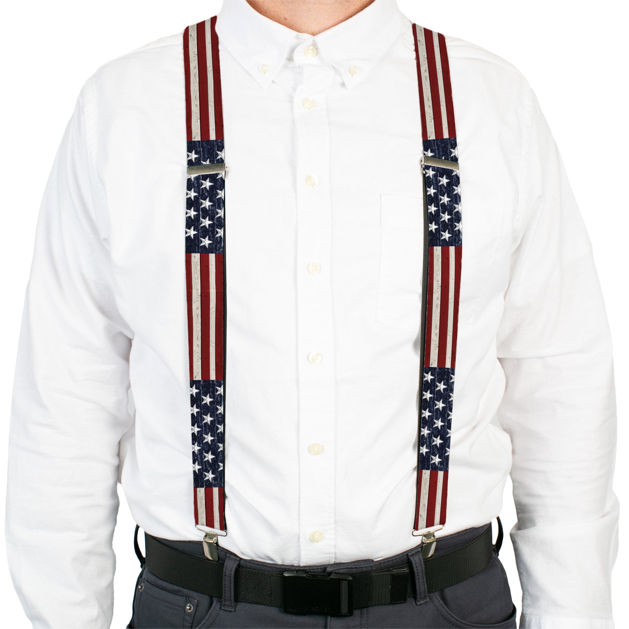 Suspenders - Americana Rustic Stars & Stripes Suspenders Buckle-Down