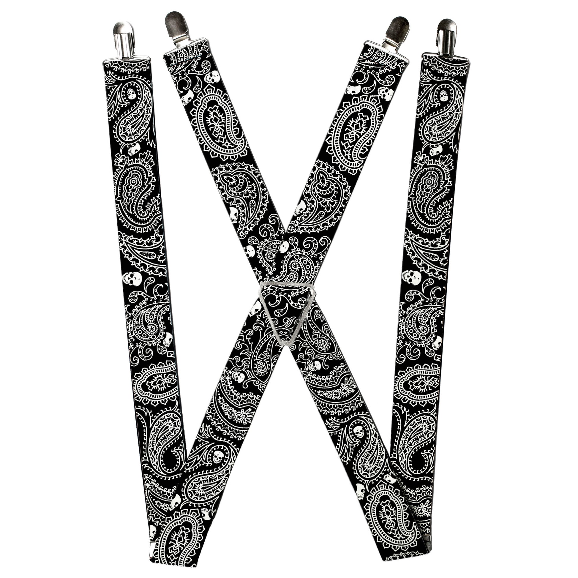 Suspenders - Bandana/Skulls Black/White Suspenders Buckle-Down