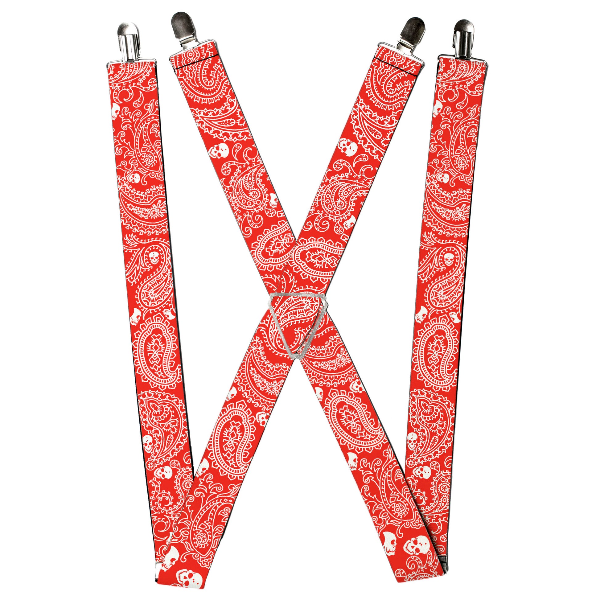 Suspenders - Bandana/Skulls Red/White Suspenders Buckle-Down