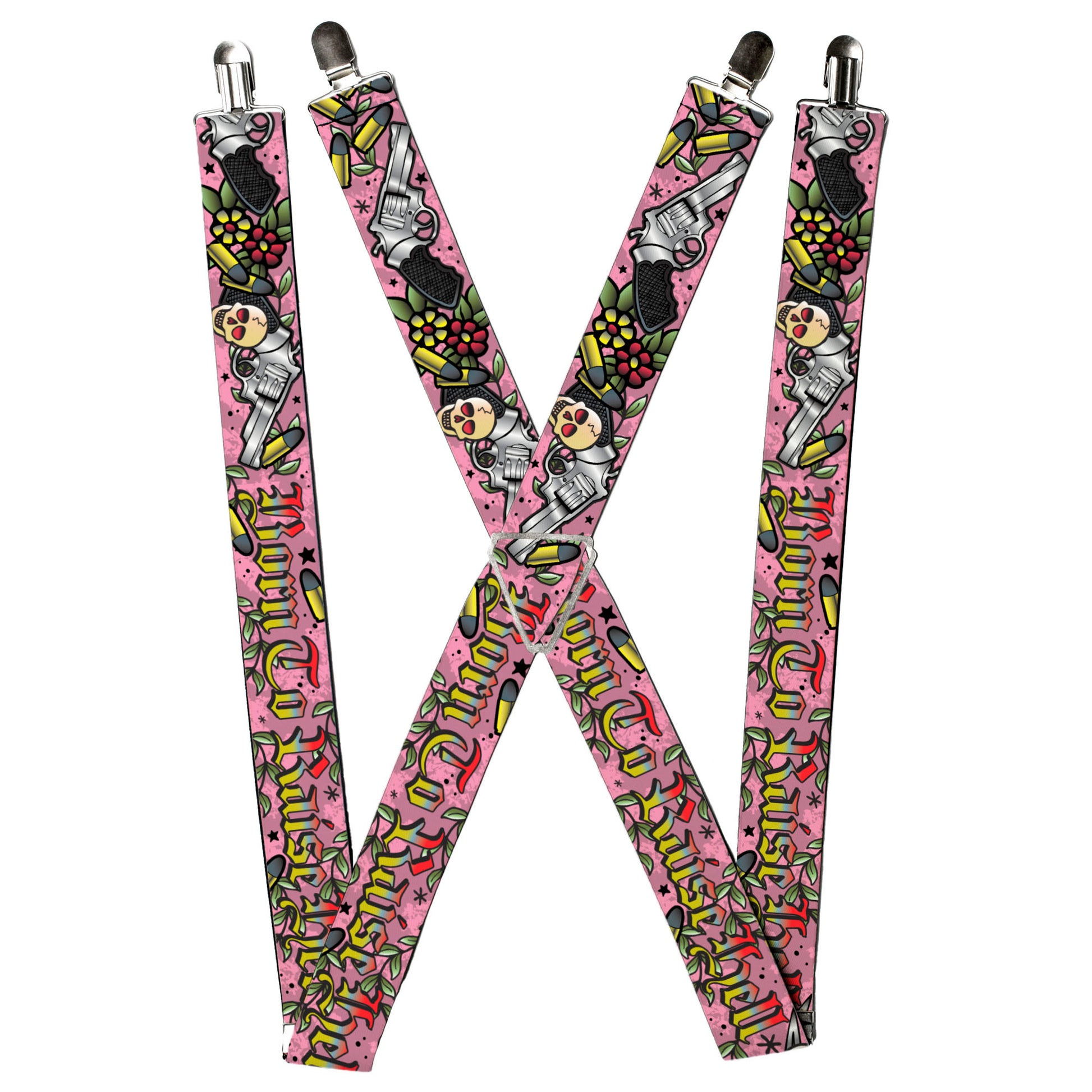 Suspenders - Born to Raise Hell Pink Suspenders Buckle-Down
