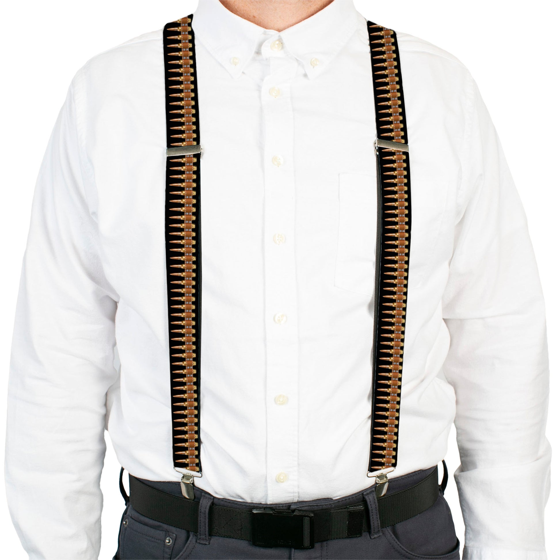Suspenders - 1.5" - Printed Bullets Pattern Suspenders Buckle-Down