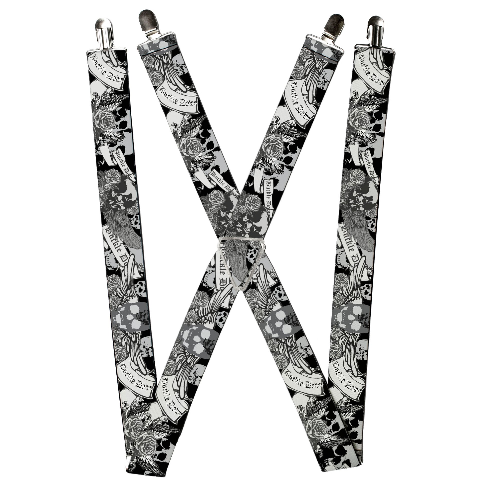 Suspenders - Buckle-Down Skull w/Roses Suspenders Buckle-Down