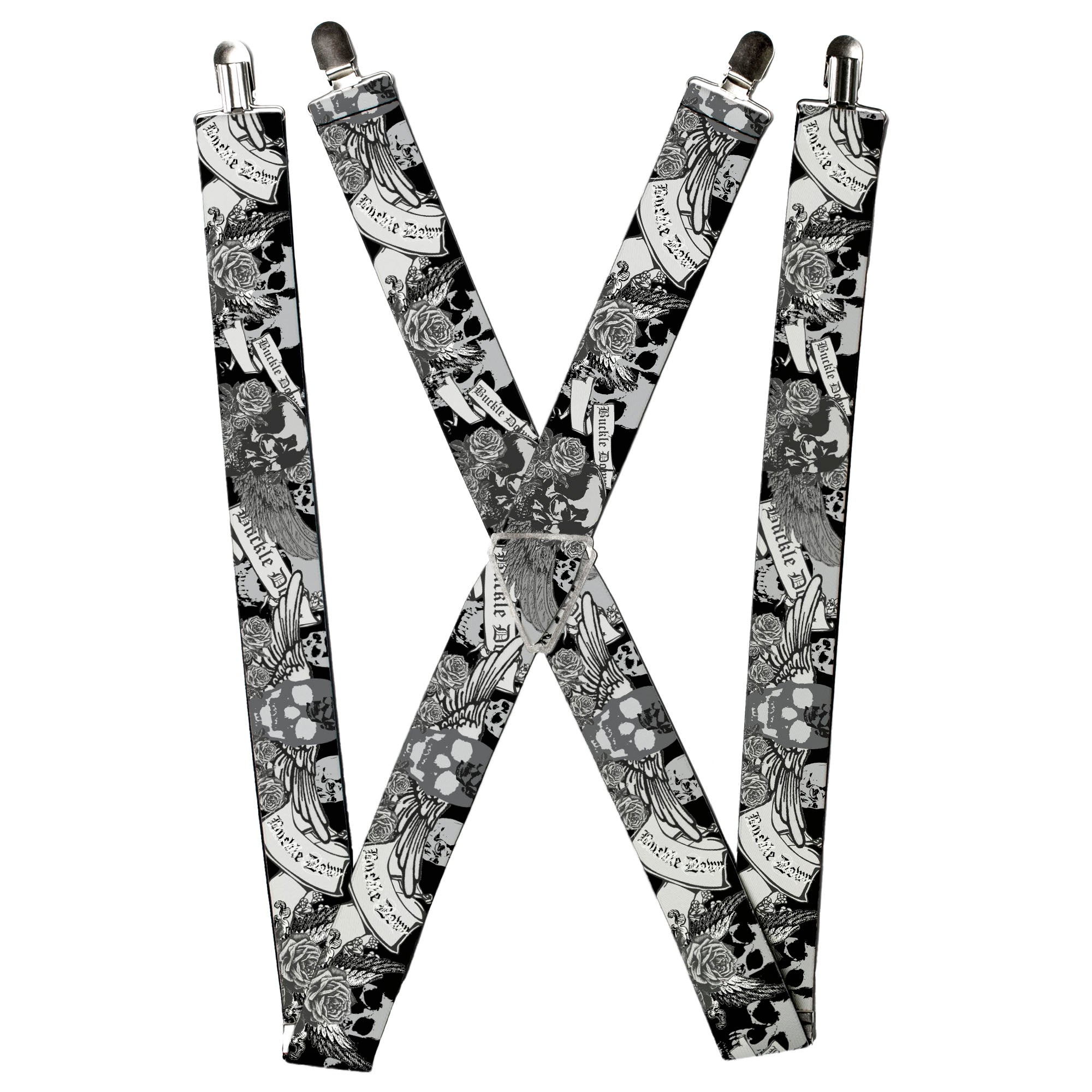Suspenders - Buckle-Down Skull w/Roses Suspenders Buckle-Down