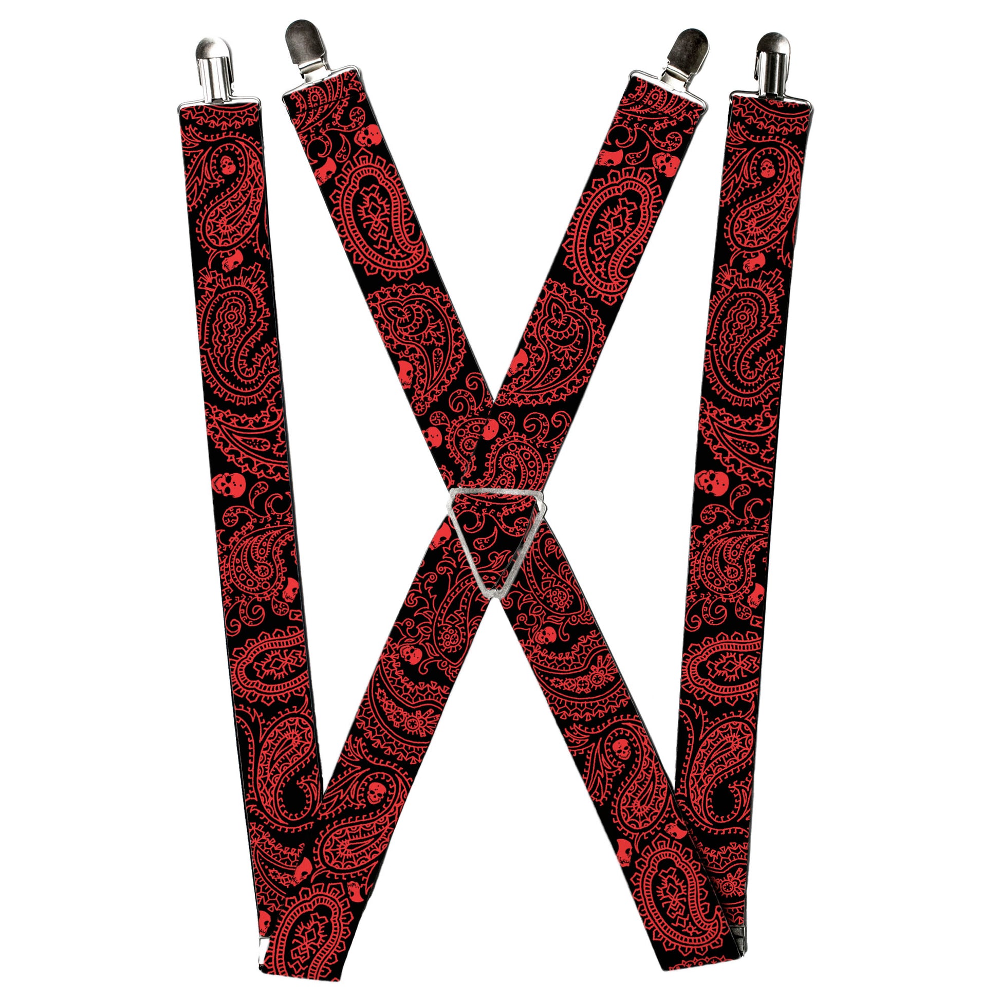 Suspenders - Bandana/Skulls Black/Red Suspenders Buckle-Down