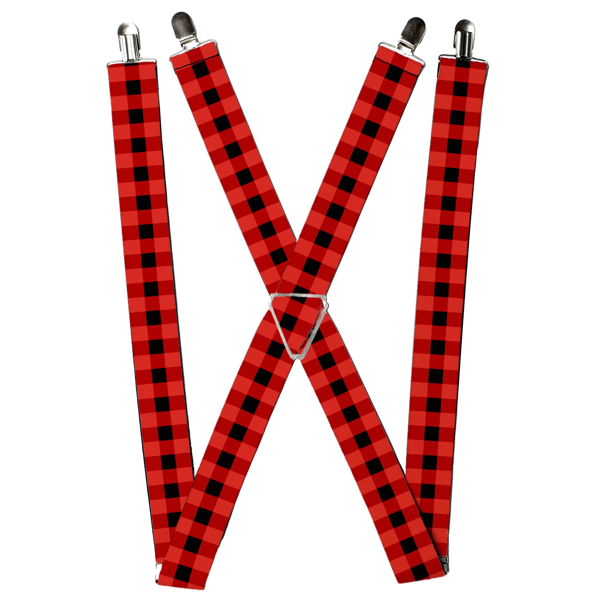 Suspenders - Buffalo Plaid Black/Red Suspenders Buckle-Down