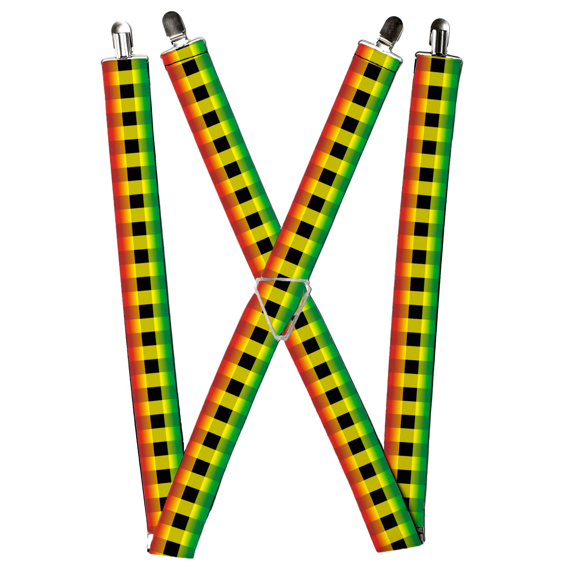 Suspenders - Buffalo Plaid Rasta Suspenders Buckle-Down