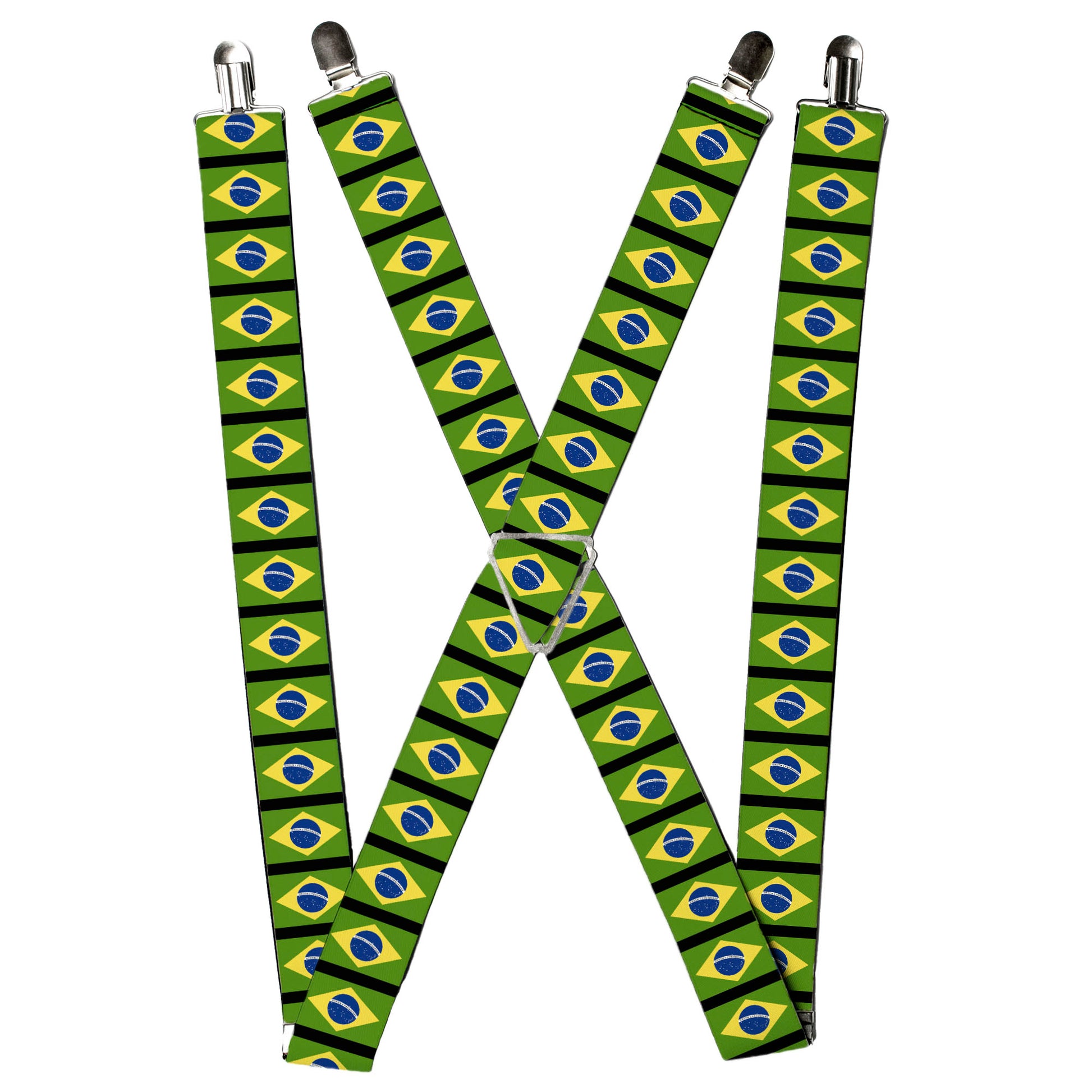 Suspenders - Brazil Flags Suspenders Buckle-Down