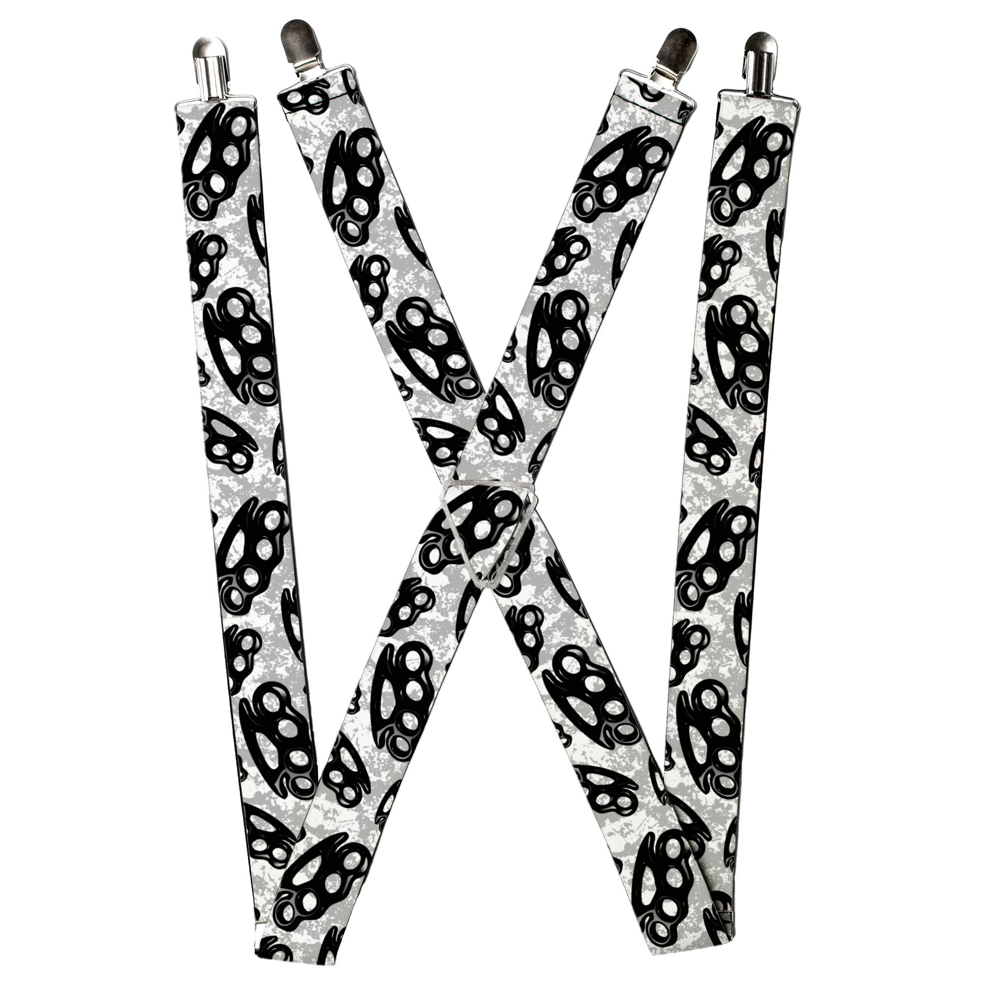 Suspenders - 1.5" - Brass Knuckles White/Gray/Black Suspenders Buckle-Down