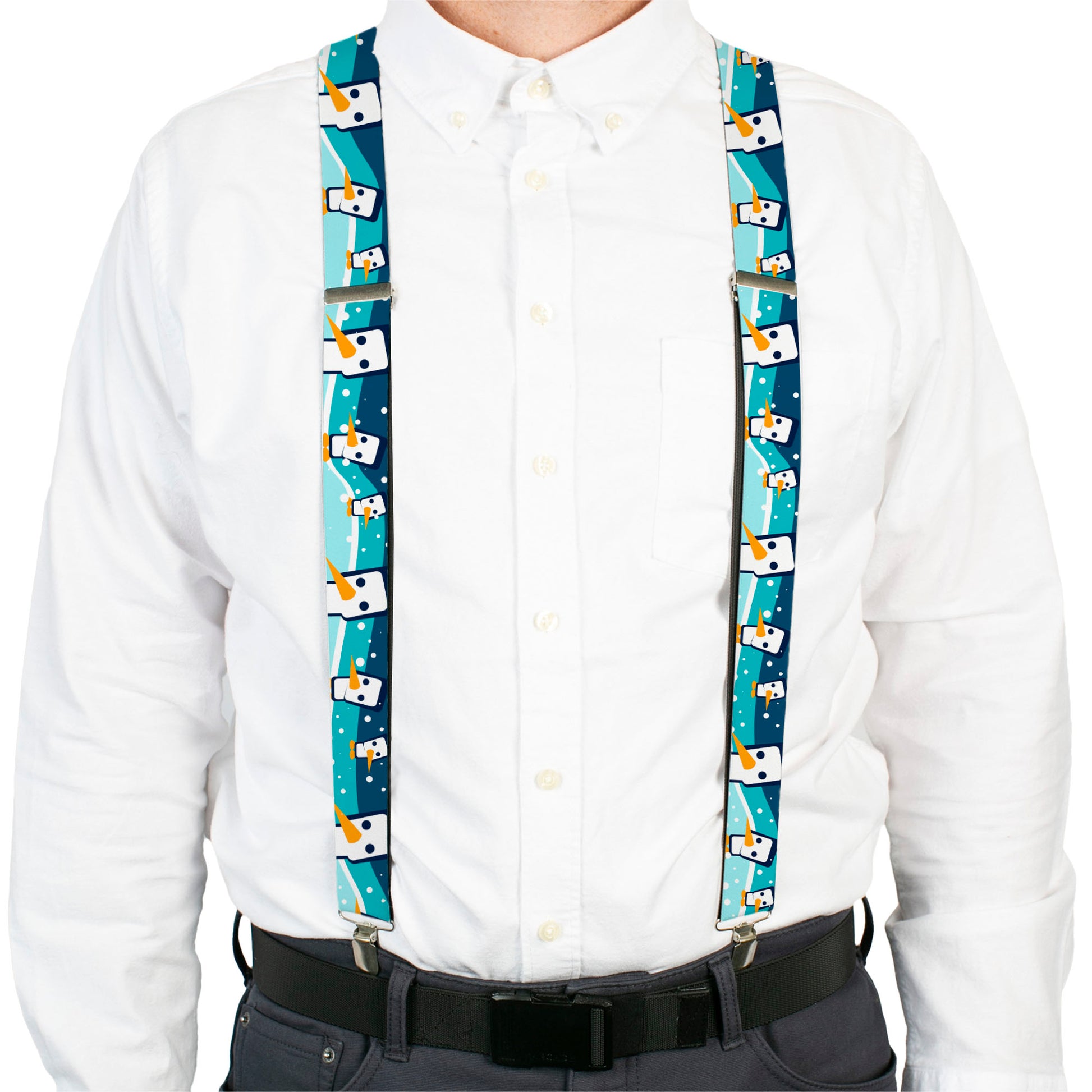 Suspenders - Block Penguins Navy Suspenders Buckle-Down