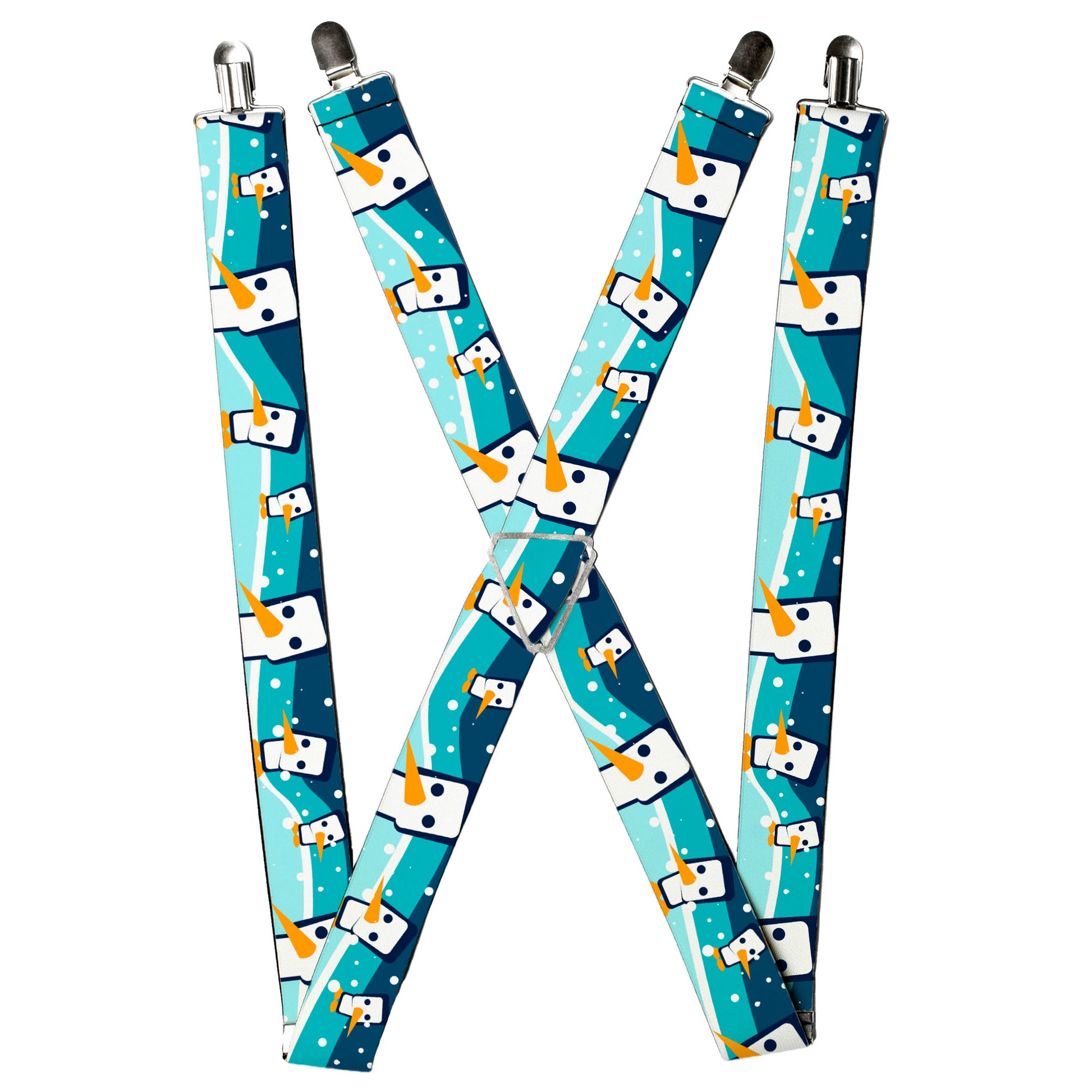 Suspenders - Block Penguins Navy Suspenders Buckle-Down