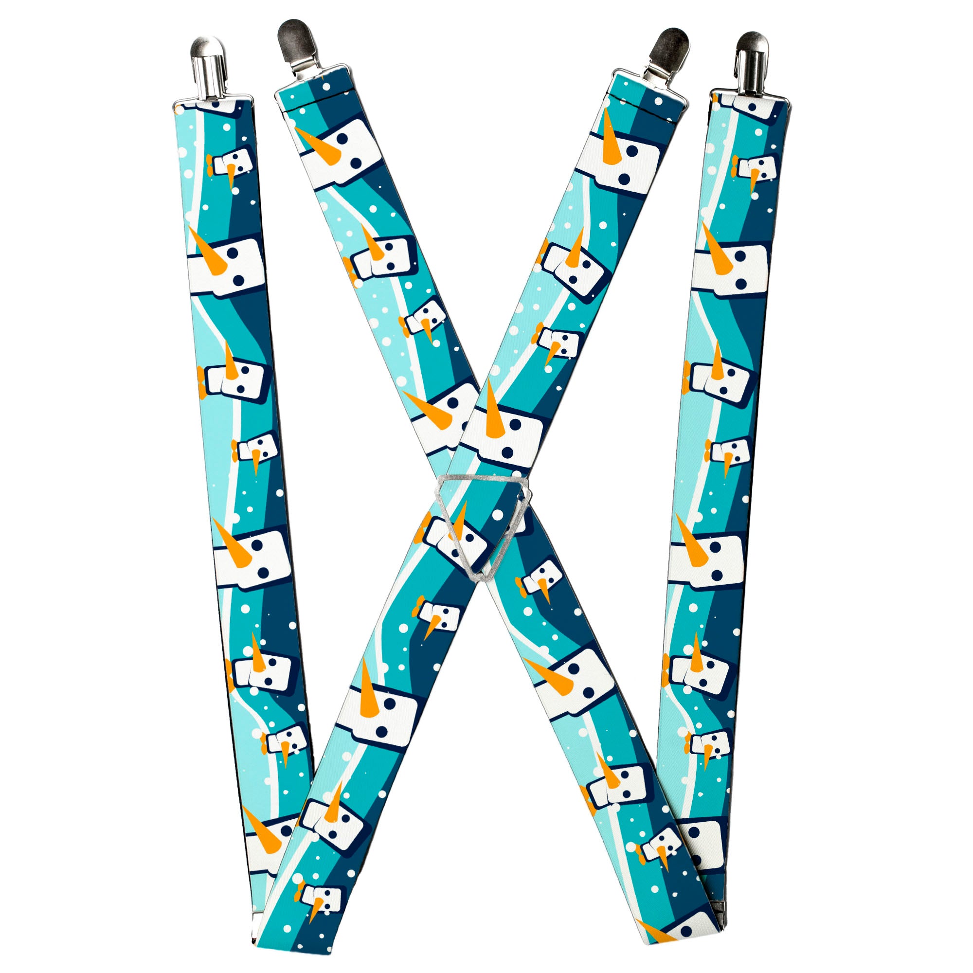 Suspenders - Block Penguins Navy Suspenders Buckle-Down