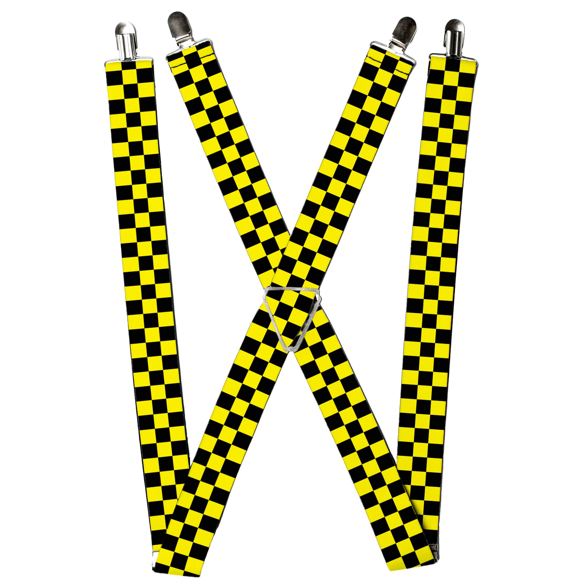 Suspenders - Checker Black/Neon Yellow Suspenders Buckle-Down