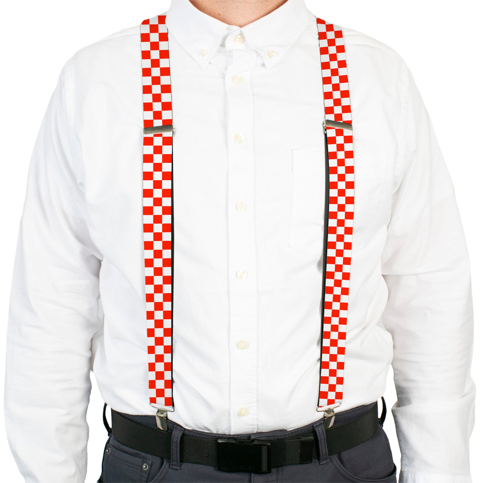 Suspenders - Checker Red/White Suspenders Buckle-Down