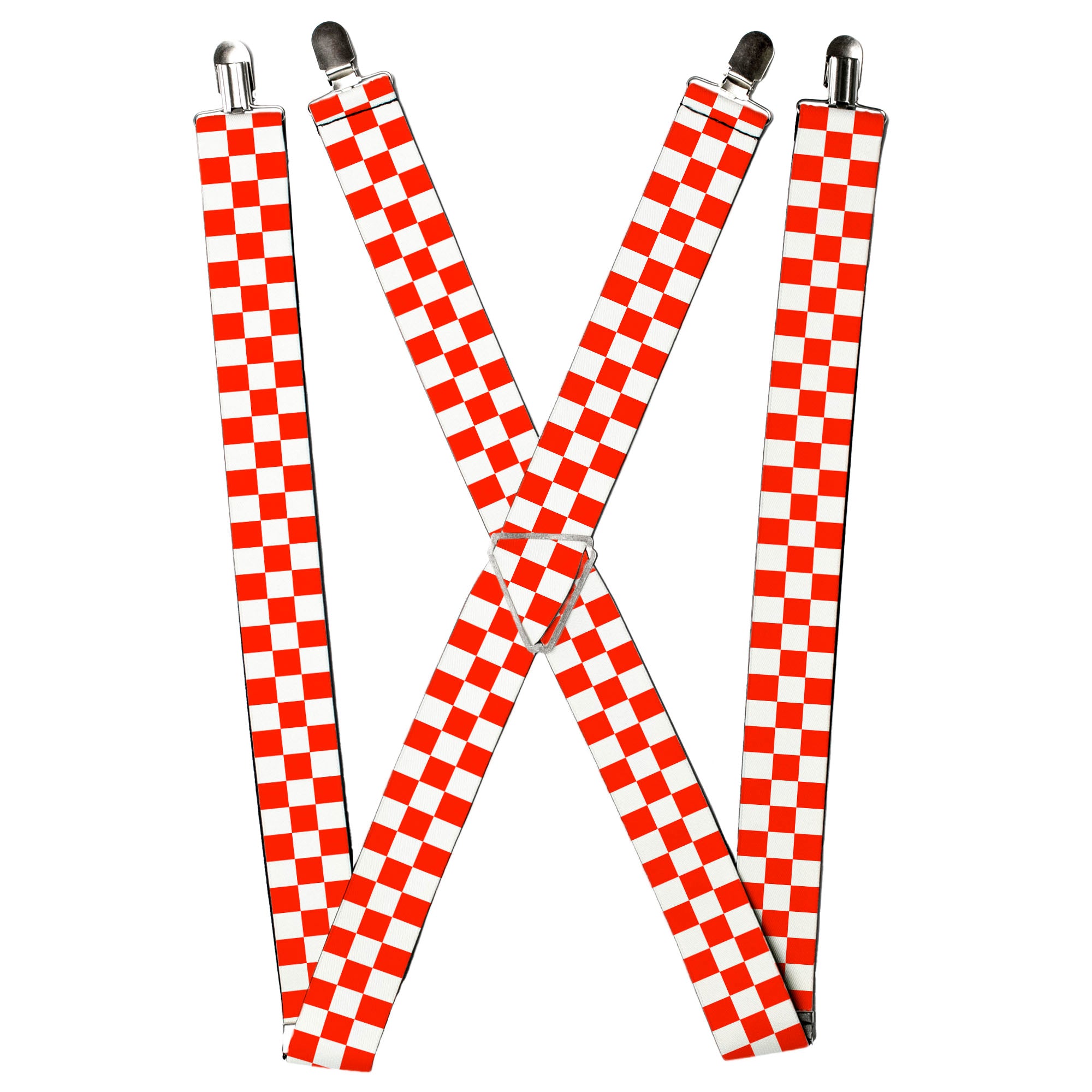 Suspenders - Checker Red/White Suspenders Buckle-Down
