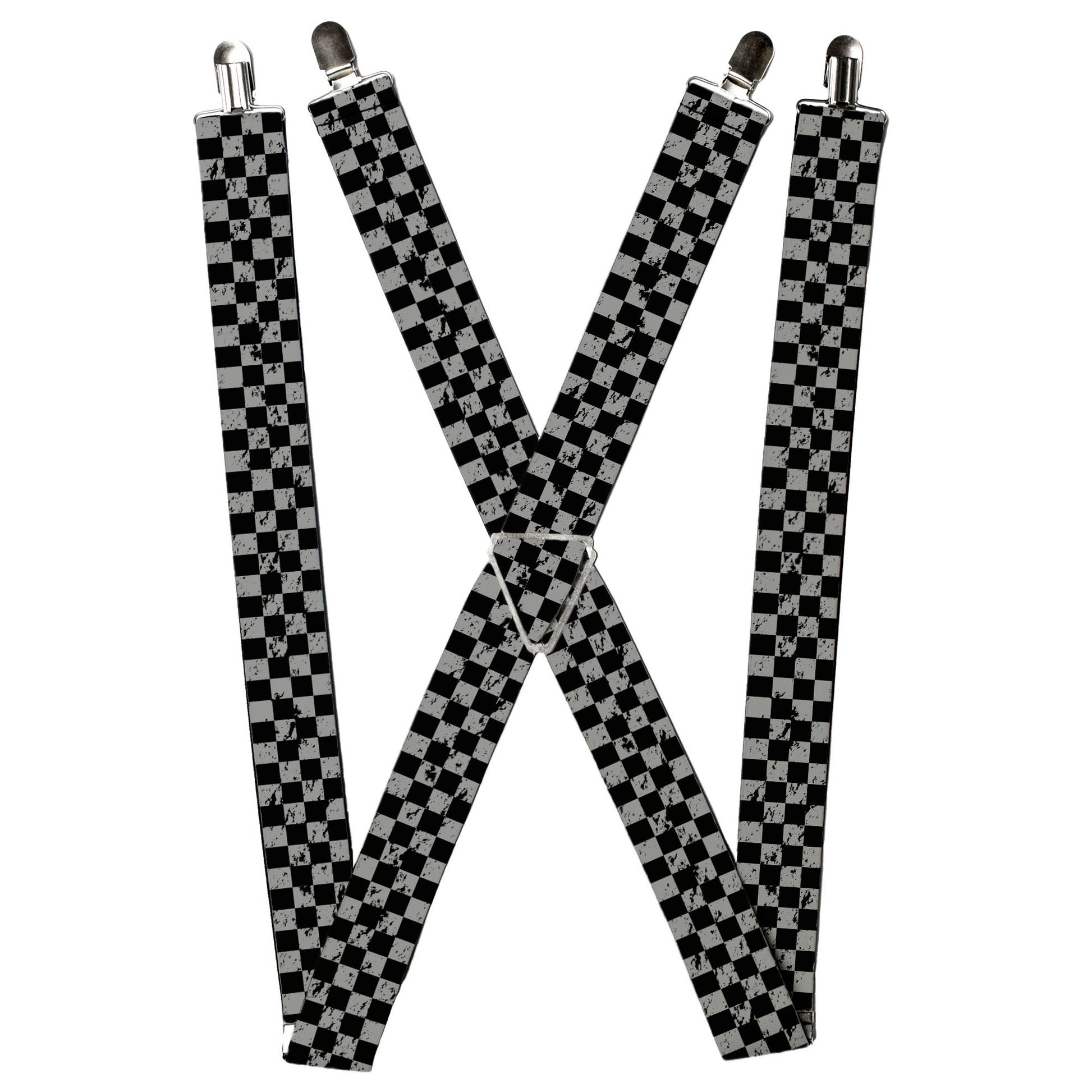 Suspenders - Checker Weathered Black/Gray Suspenders Buckle-Down