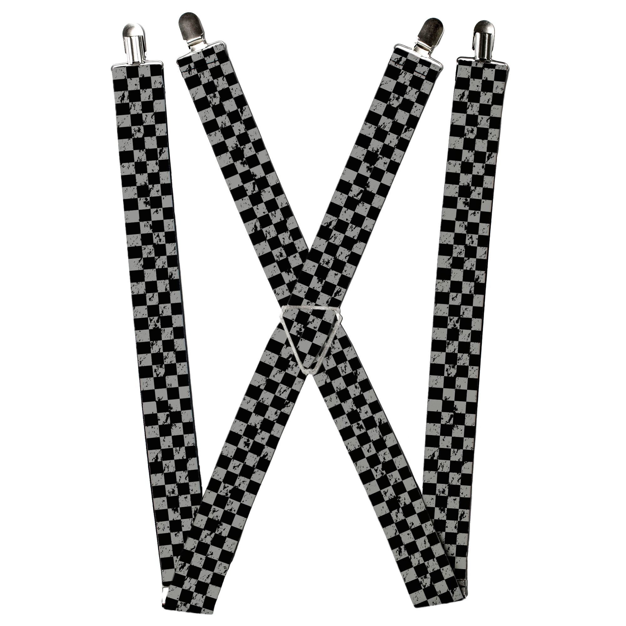 Suspenders - Checker Weathered Black/Gray Suspenders Buckle-Down