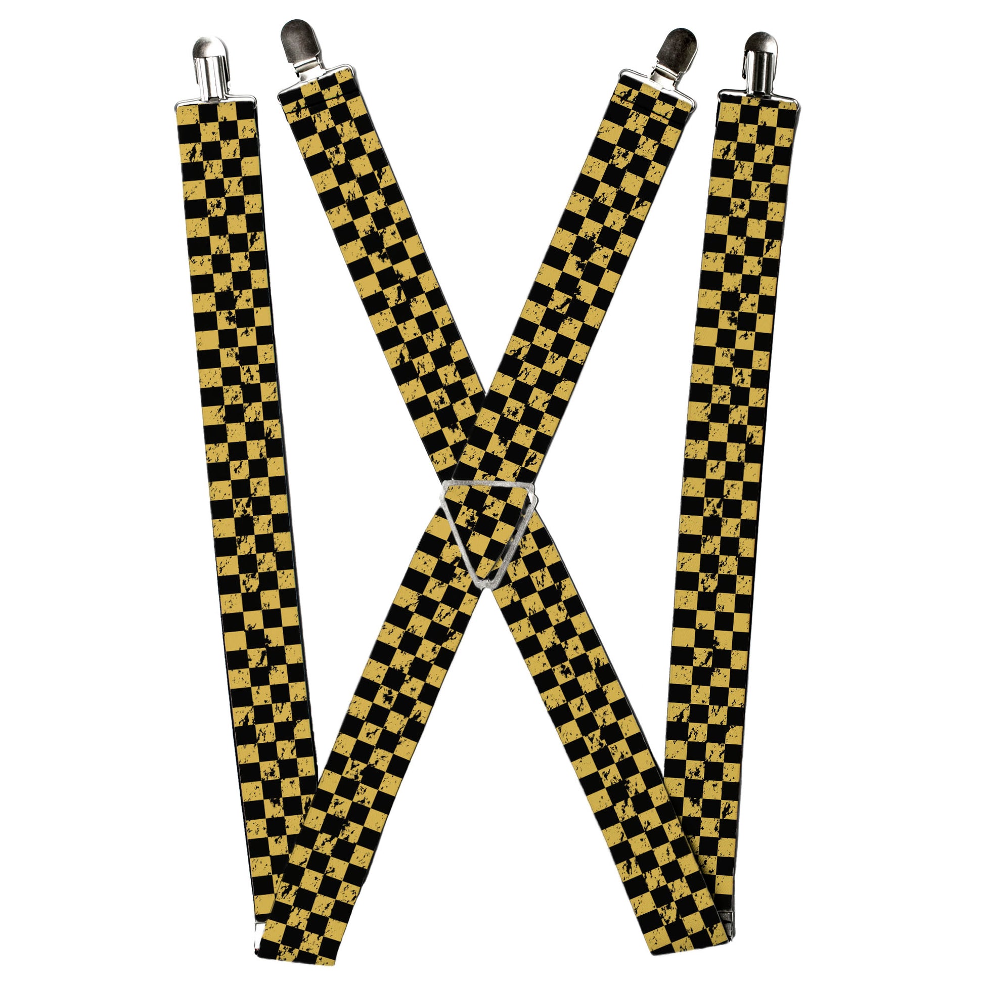 Suspenders - Checker Weathered Black/Yellow Suspenders Buckle-Down