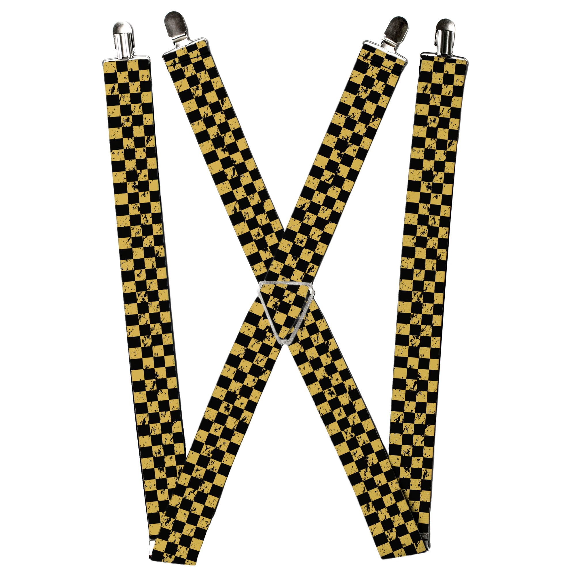 Suspenders - Checker Weathered Black/Yellow Suspenders Buckle-Down