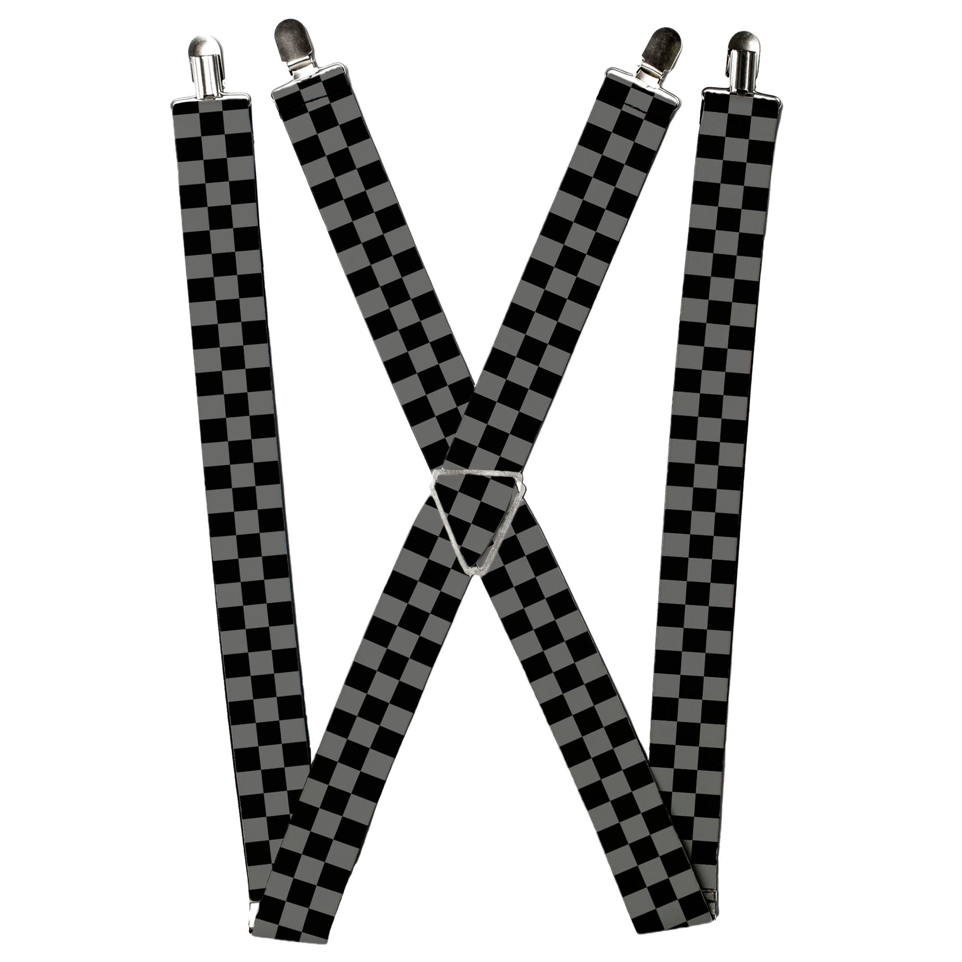 Suspenders - Checker Black/Gray Suspenders Buckle-Down