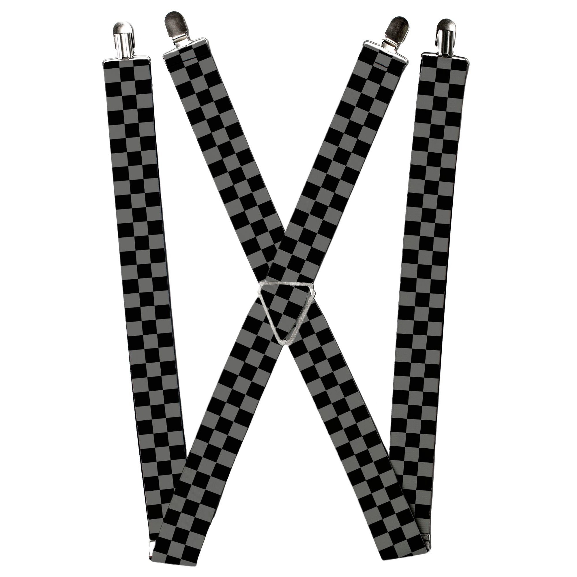 Suspenders - Checker Black/Gray Suspenders Buckle-Down