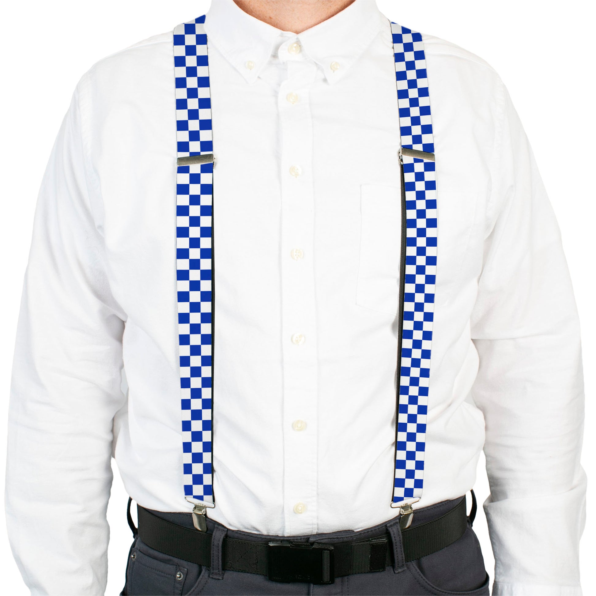 Suspenders - Checker BlueKU/White Suspenders Buckle-Down