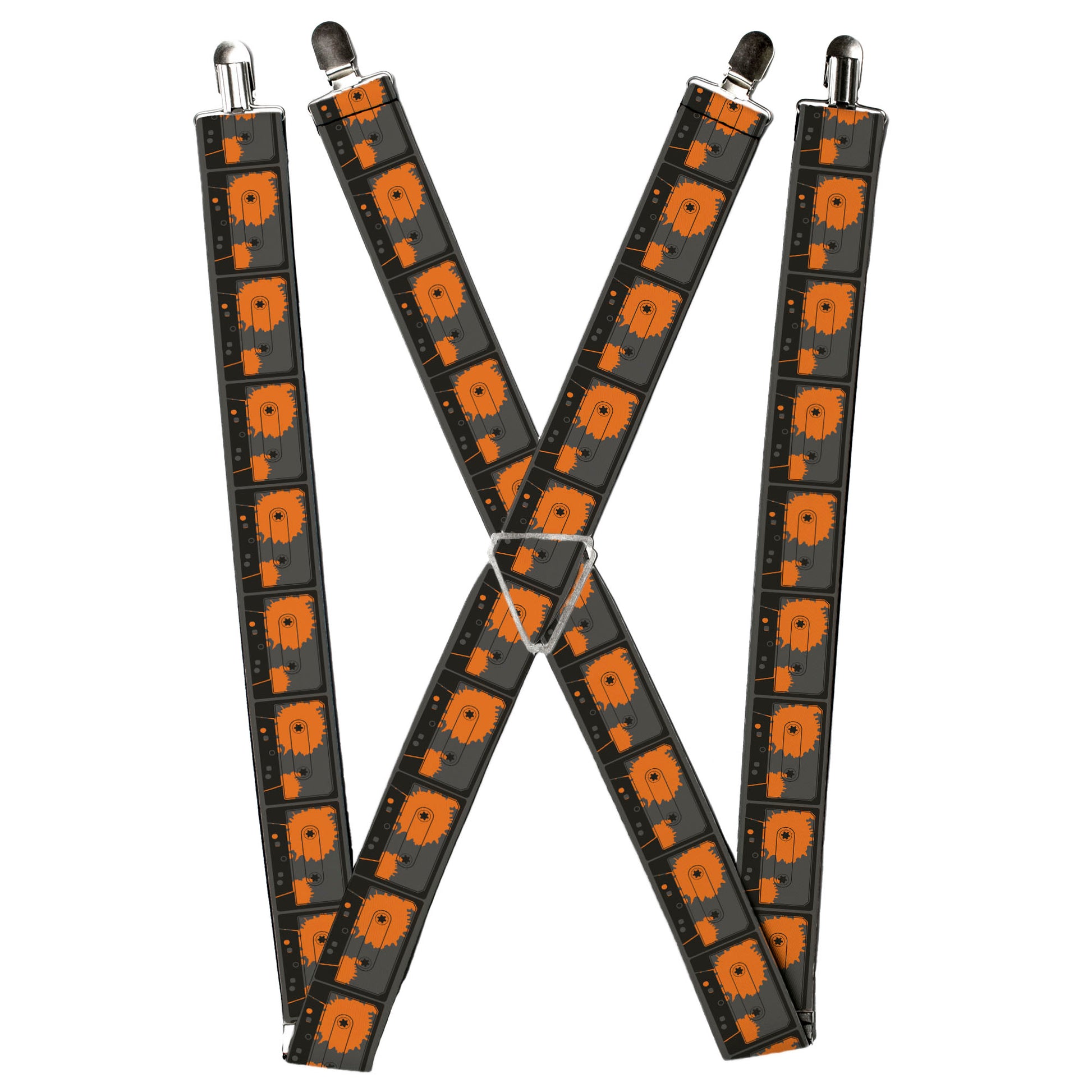 Suspenders - Cassette Splatter Gray/Orange Suspenders Buckle-Down