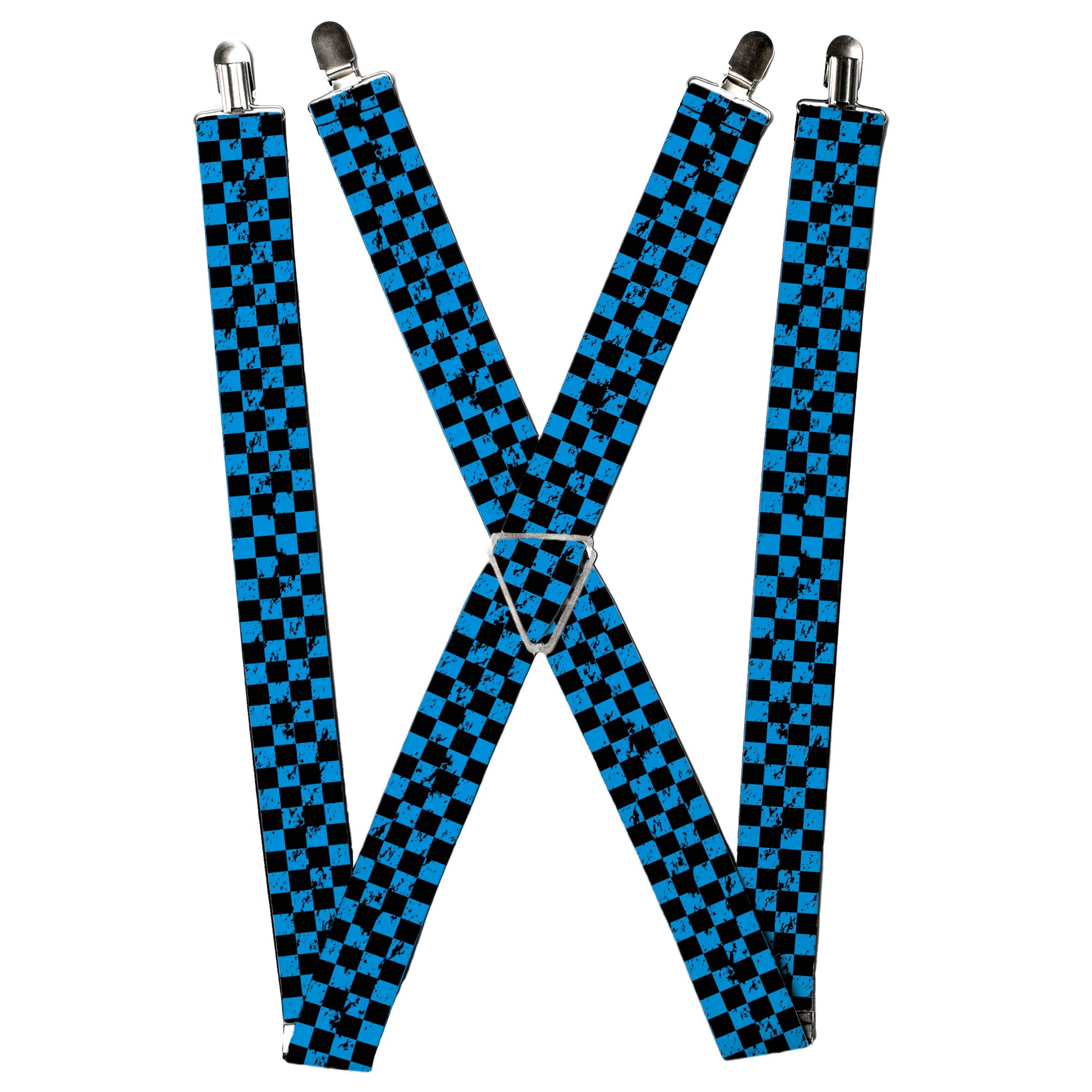 Suspenders - Checker Weathered Black/Turquoise Suspenders Buckle-Down