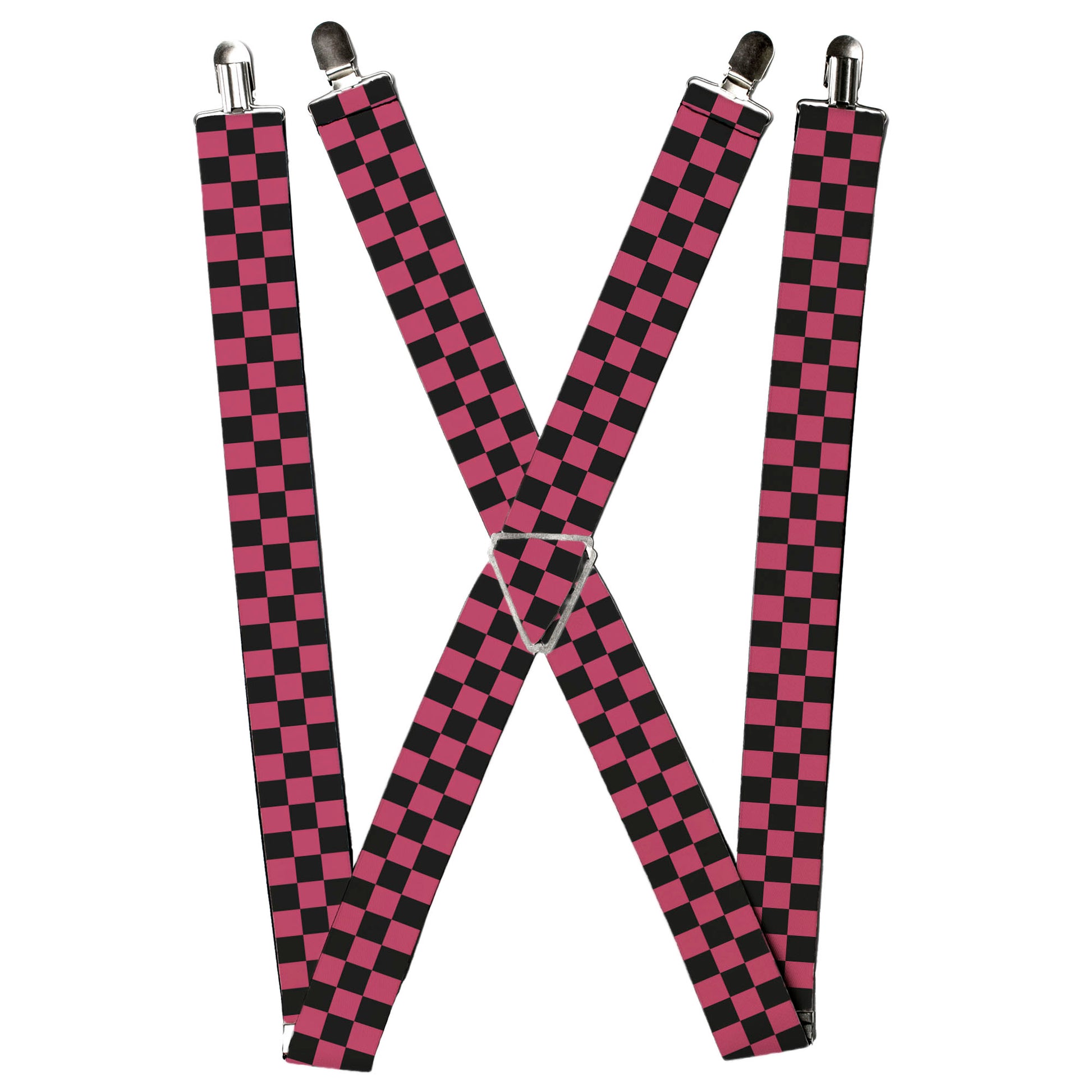 Suspenders - Checker Black/Honeysuckle Red Suspenders Buckle-Down