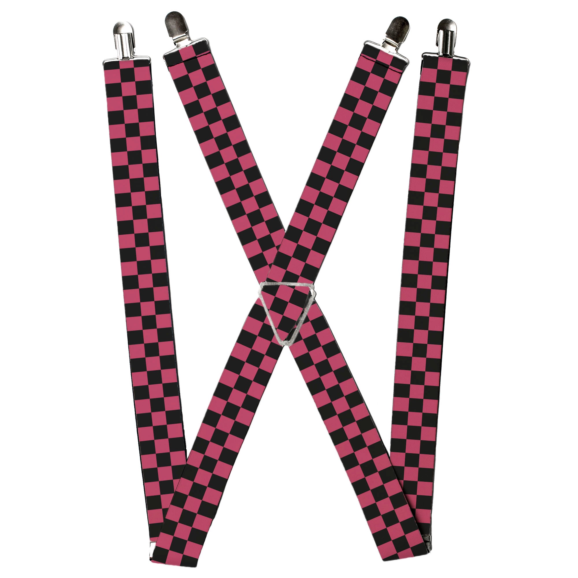 Suspenders - Checker Black/Honeysuckle Red Suspenders Buckle-Down