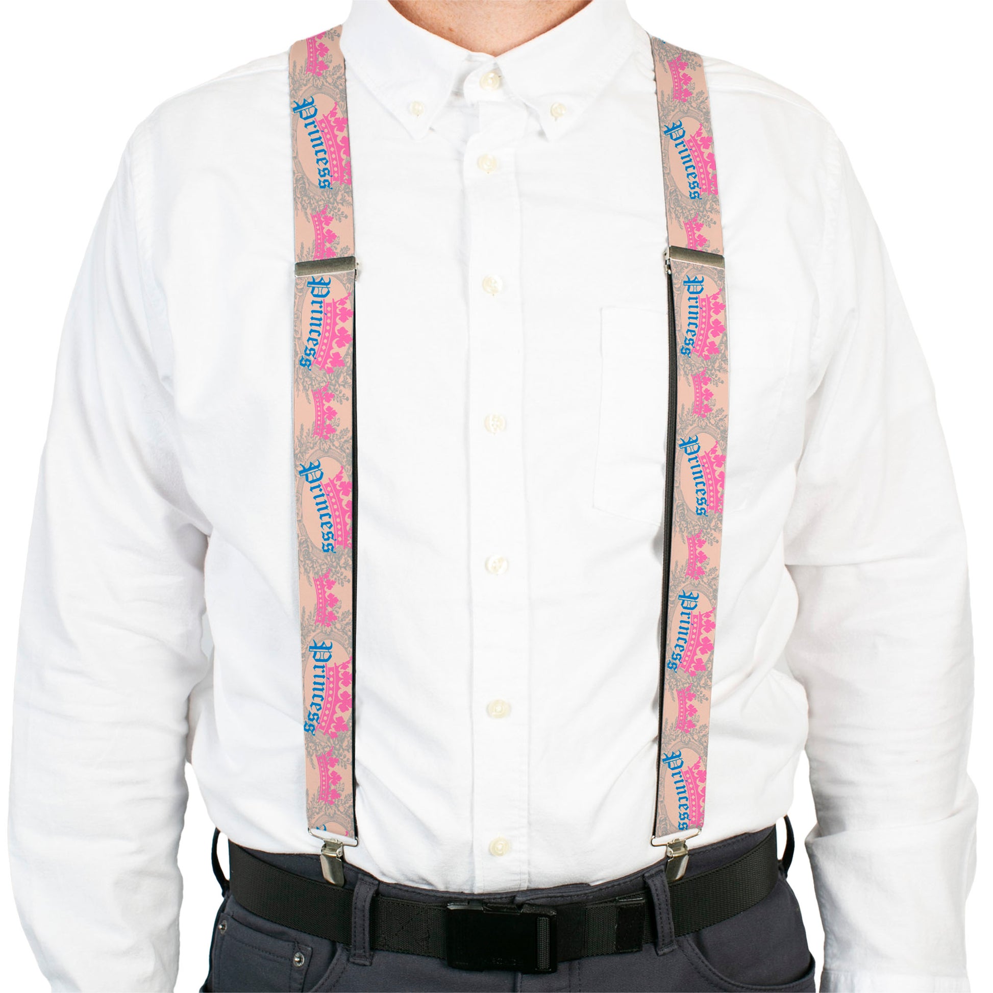 Suspenders - Crown Princess Oval Baby Pink/Baby Blue Suspenders Buckle-Down