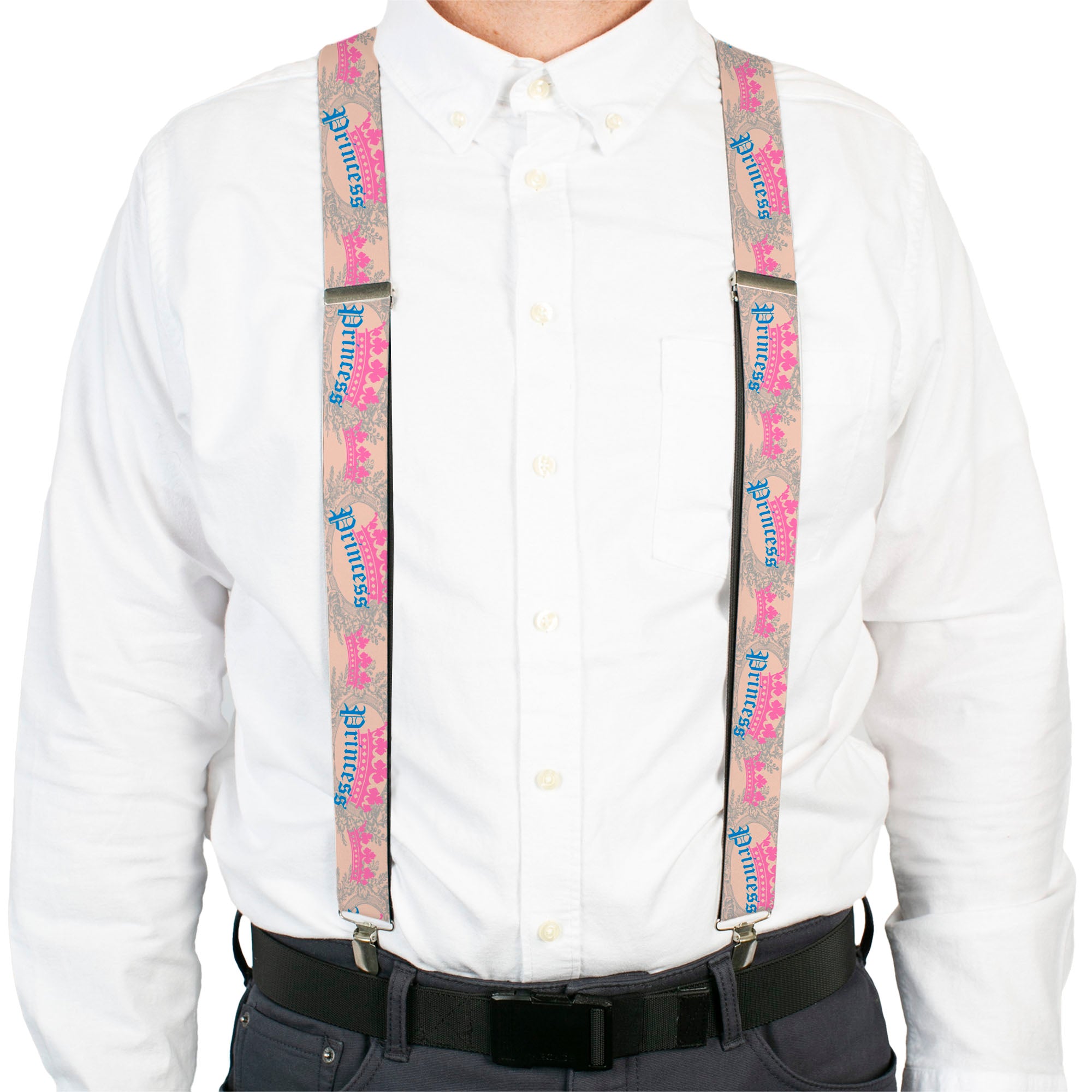 Suspenders - Crown Princess Oval Baby Pink/Baby Blue Suspenders Buckle-Down