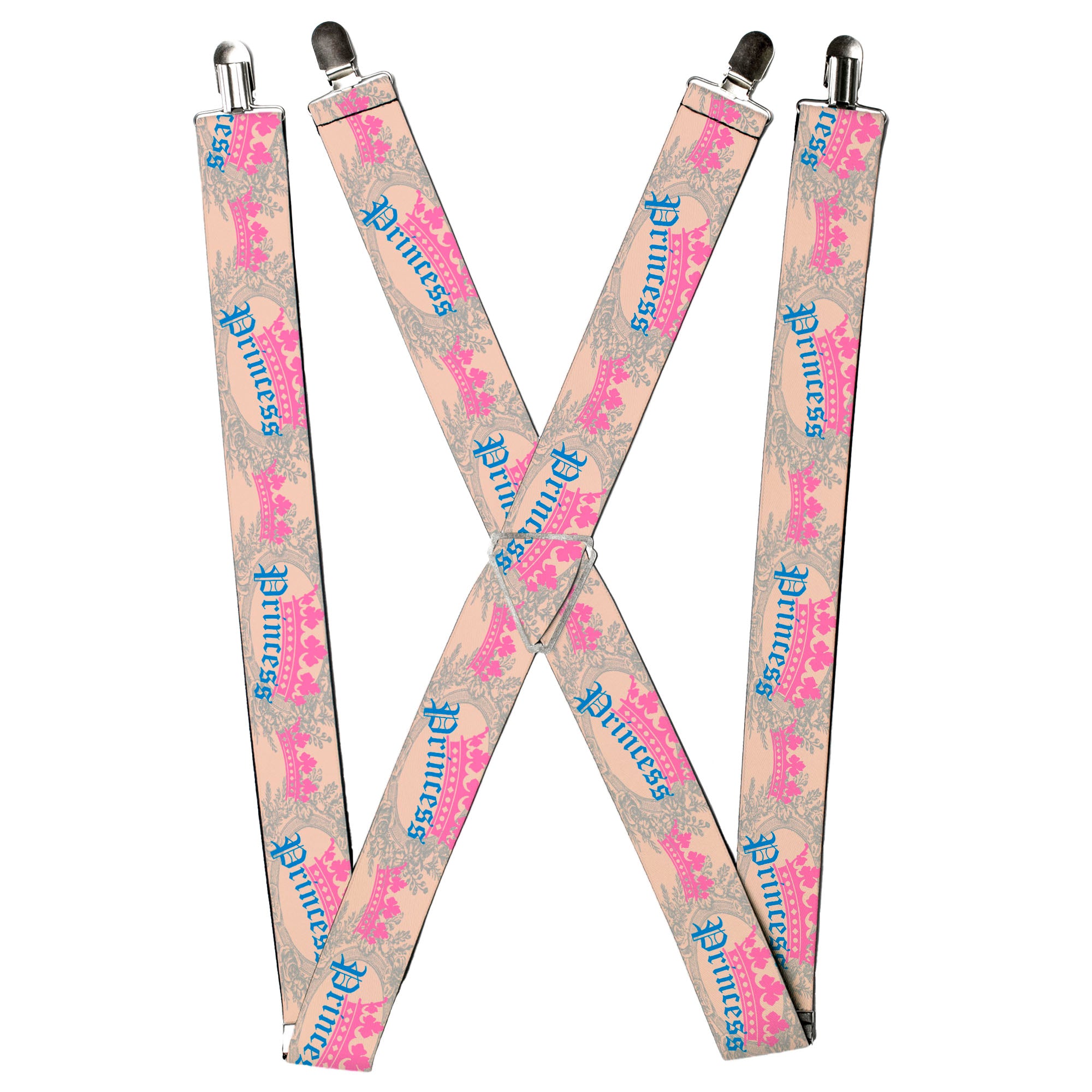 Suspenders - Crown Princess Oval Baby Pink/Baby Blue Suspenders Buckle-Down