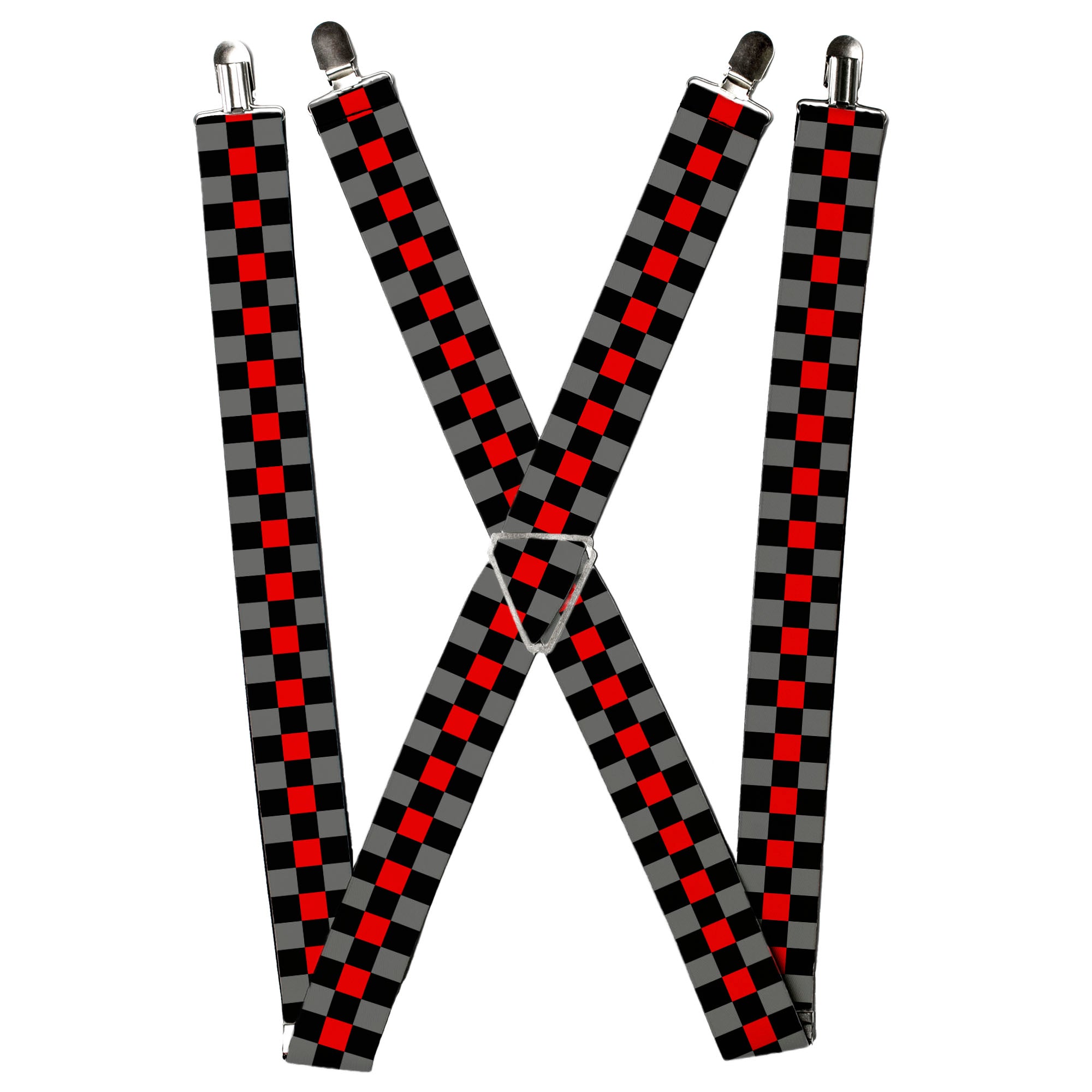 Suspenders - Checker Black/Gray/1 Red Suspenders Buckle-Down
