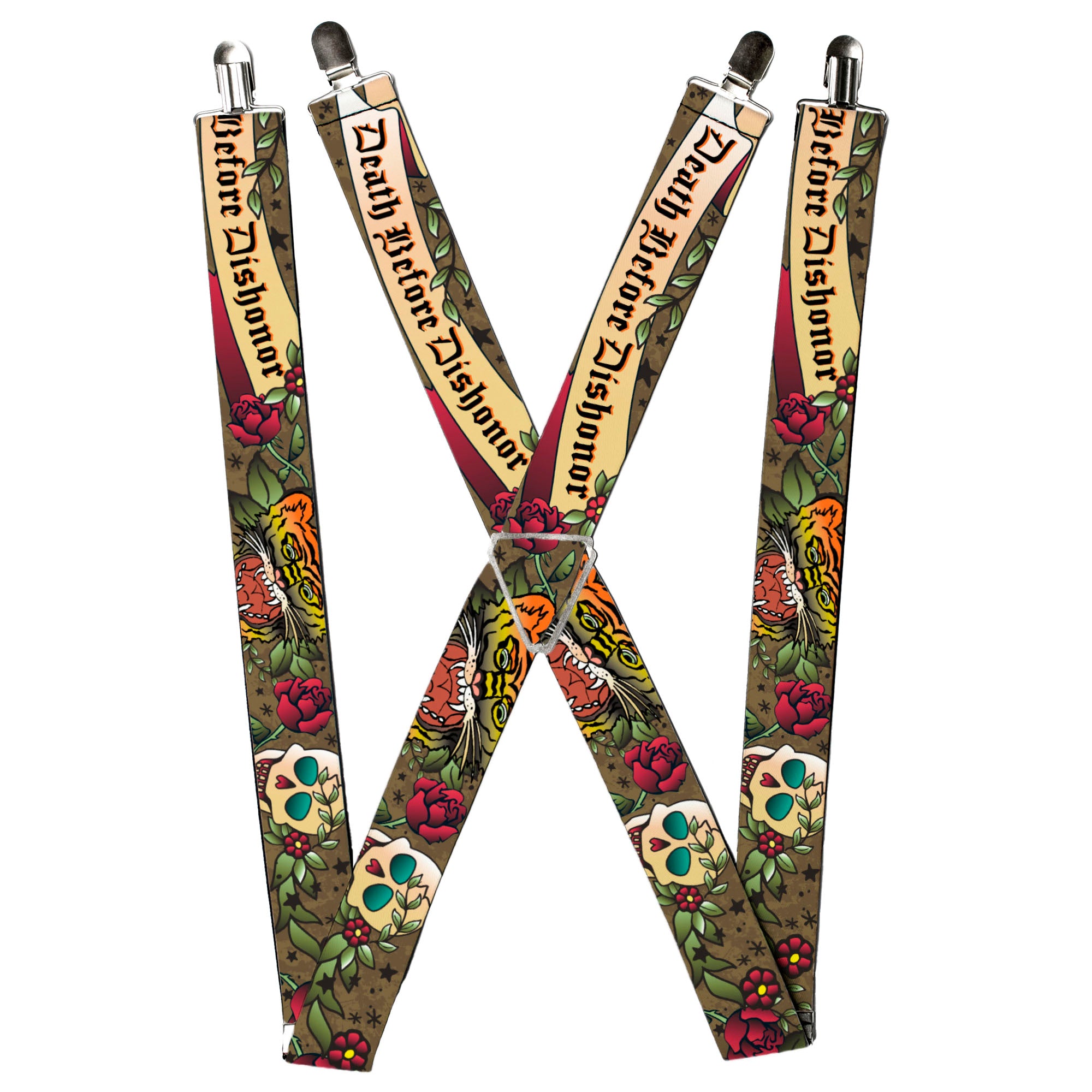 Suspenders - Death Before Dishonor Olive Suspenders Buckle-Down